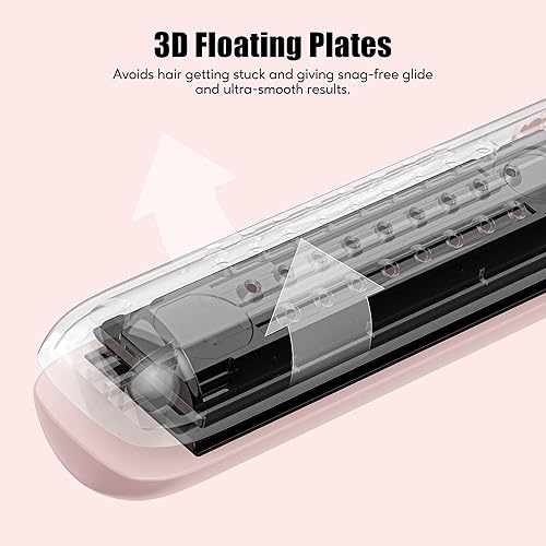 Miniatura 4 de Terviiix Airflow Styler - Plancha plana de titanio para viajes, plancha alisadora con rejillas de ventilación de enfriamiento para bloquear con
