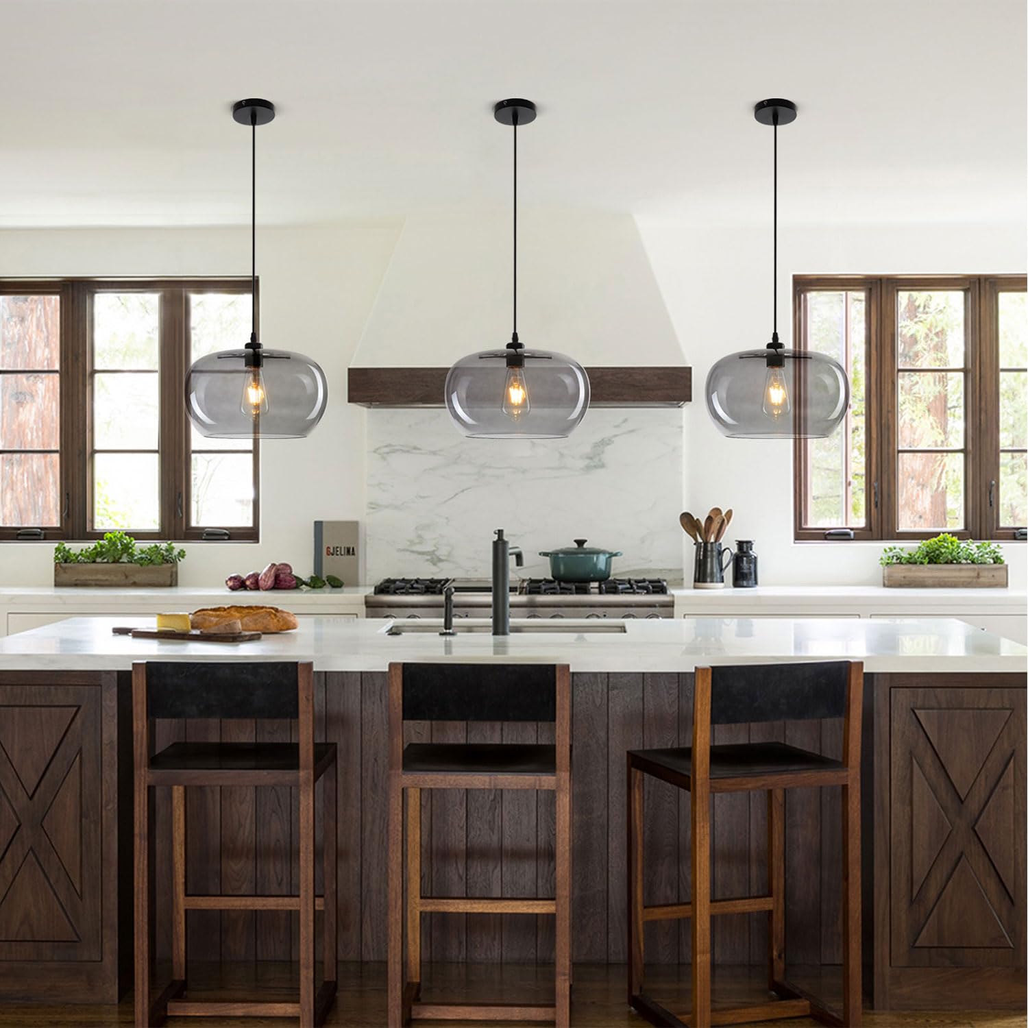 Lampadario A Testa Singola Lampadario In Vetro Postmoderno E27 Illuminazione A Sospensione In Ferro Di Lusso Leggero Per Cucina A Isola Lampada In Vetro Nordico Lampade Adatte Per Cucine