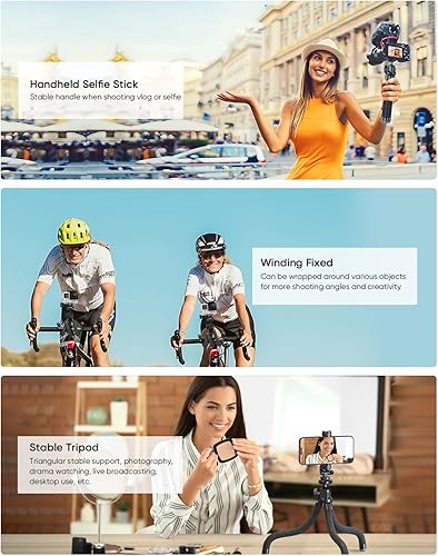 Miniatura 4 de APEXEL Trípode para teléfono, portátil y flexible con control remoto para grabación de video, vlogging y fotografía de viaje para teléfono celular,