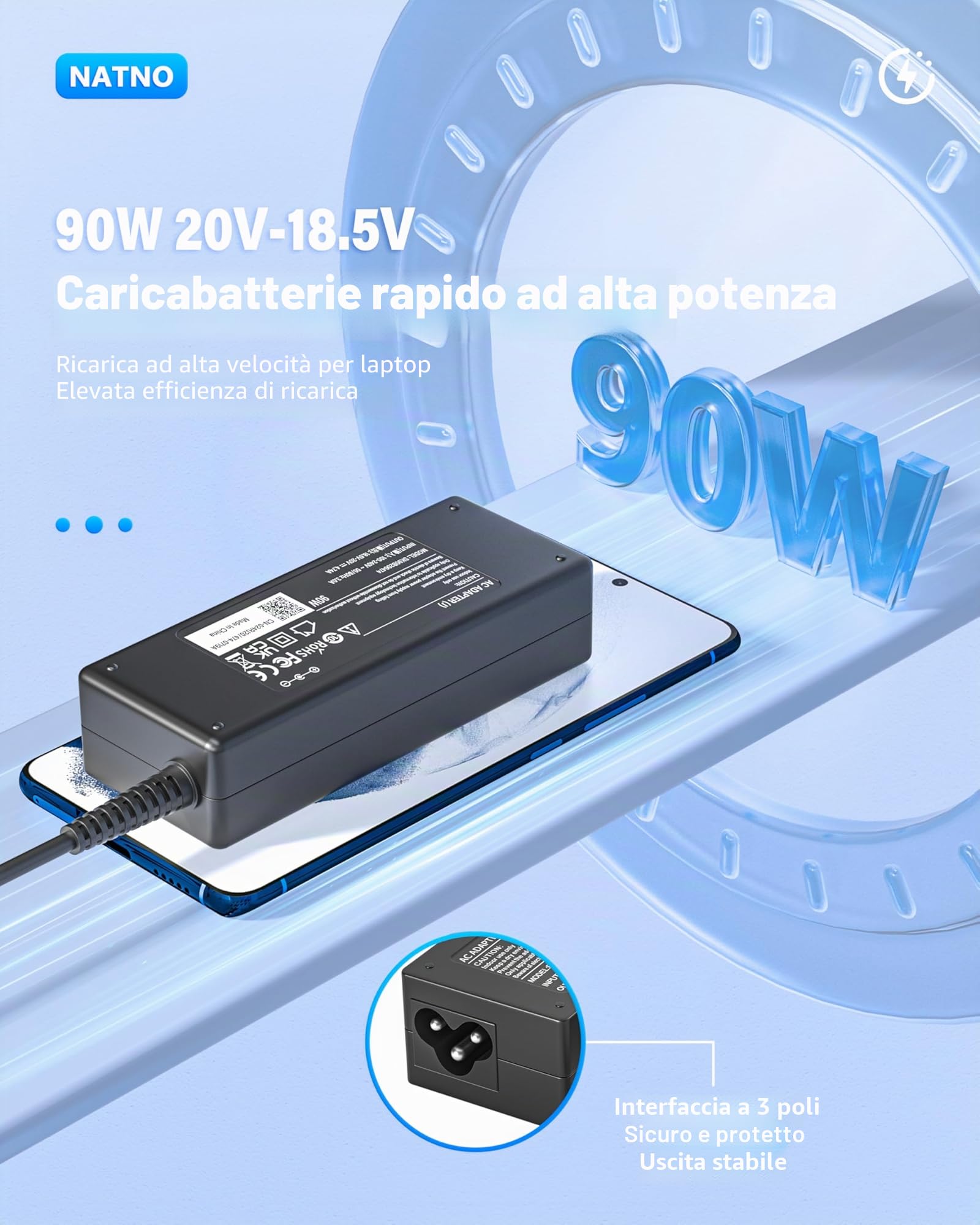 90W Alimentatore Universale Caricatore PC Portatile per HP ASUS Acer Dell Sony Samsung Fujitsu Gateway MSI Medion Notebook Ultrabook Chromebook Adattatori