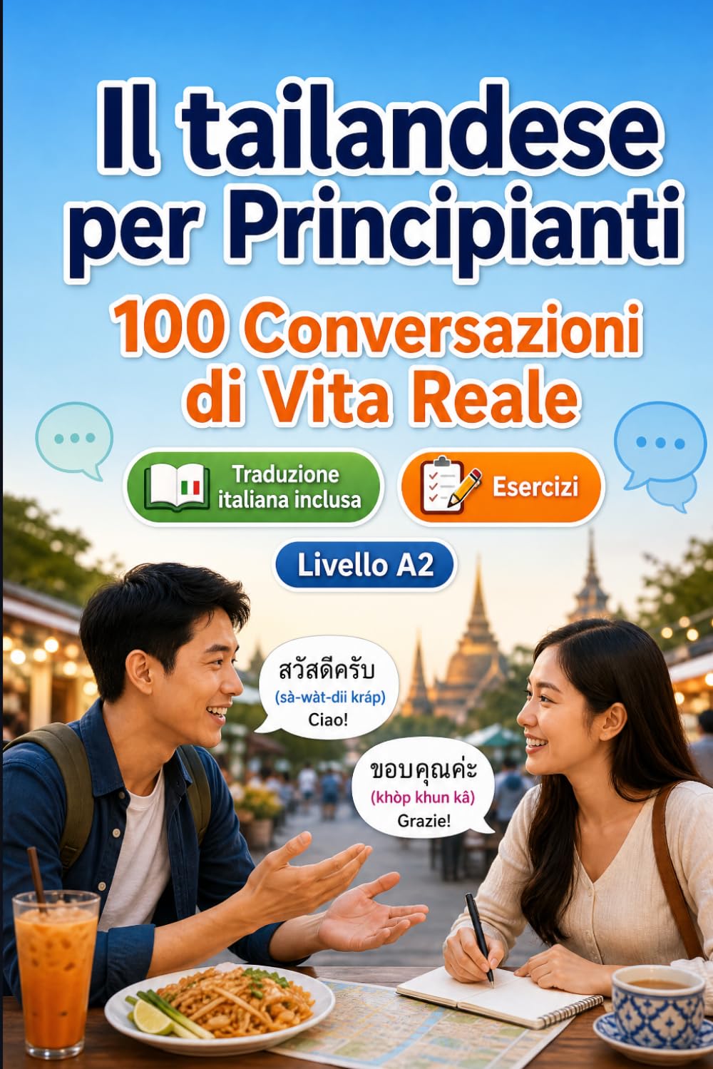 Il tailandese per Principianti A2: 100 Conversazioni di Vita Reale: Impara il tailandese con 100 dialoghi bilingue, saluti, viaggio, spesa, lavoro, traduzione, vocabolario ed esercizi