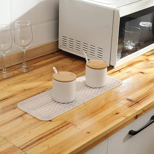Miniatura 121 de Tapete de silicona para secado de platos para múltiples usos, fácil de limpiar, ecológico, resistente al calor, tapete de silicona para encimera