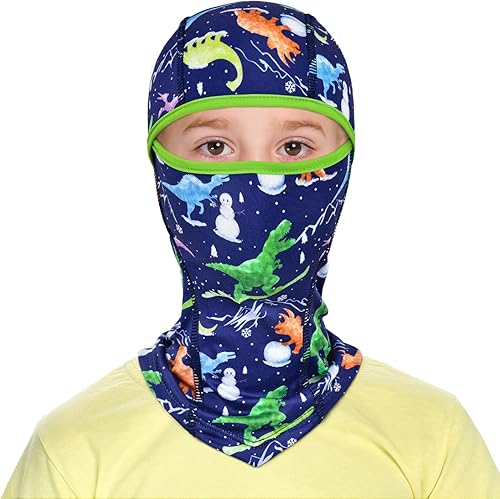 Dinosaurs - Pasamontañas para niños, resistente al viento, calentador de cuello para niños y niñas