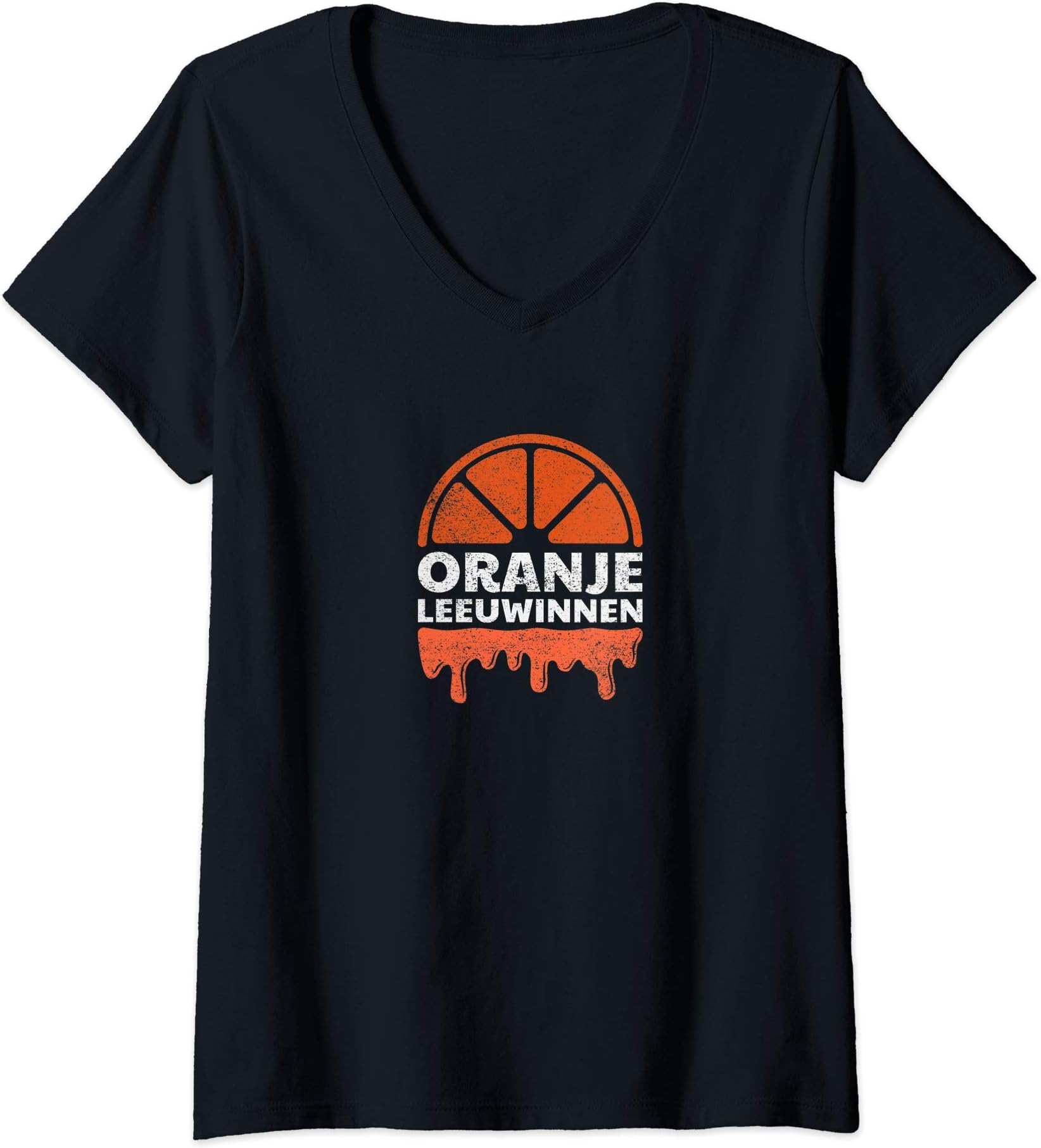 Womens Dutch Soccer T-shirt Netherlands Souvenir ORANJE LEEUWINNEN V-Neck T-Shirt