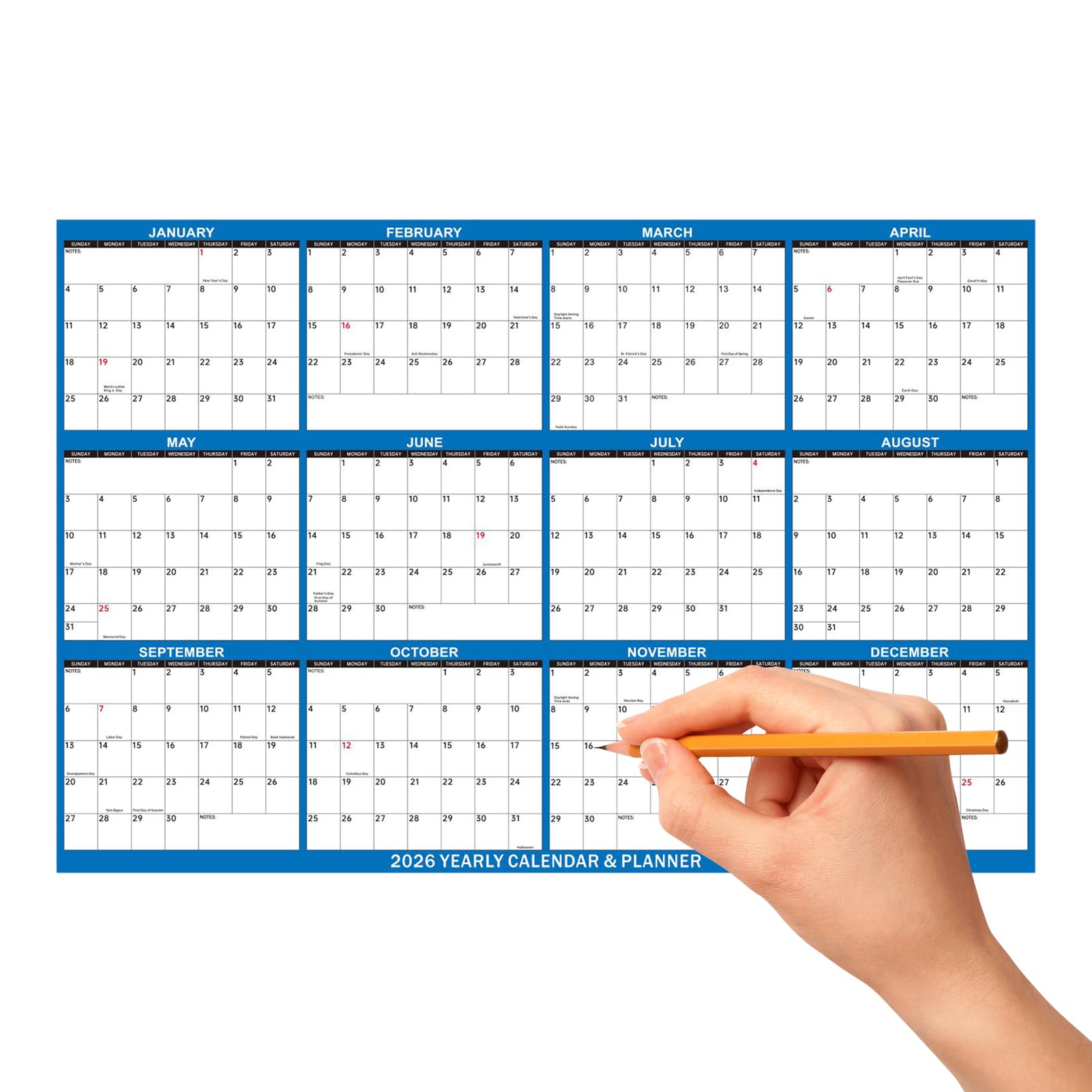 Calendario da Parete Planner 100ml Uzun Ömürlü Kar Eritme Solüsyonu | Calendario Annuale Di Grandi Dimensioni Per Camera Da Studio Dormitorio Soggiorno Appartamento Studenti Adulti