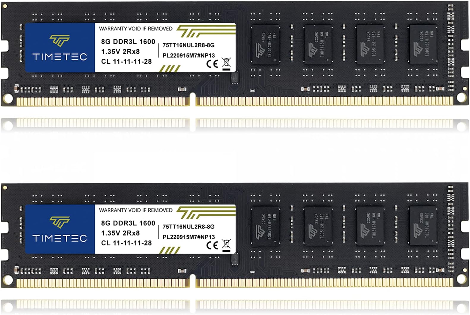 Timetec (P/NT160UNE08GHC) 16GB KIT (2*8GB) 1600MHz (PC3 - 12800) Non-ECC Unbuffered CL11 1.35/1.5V 204 Pins UDIMM Desktop/Laptop Notebook Memory Modules Upgrade - for Acer, ASUS/ASmobile, Biostar, Dell, Fujitsu, Gateway, Gigabyte ,HP,Lenovo, NEC, MSI,Samsung, Sony, Supermicro ,Toshiba and more (16GB KIT (2*8GB))