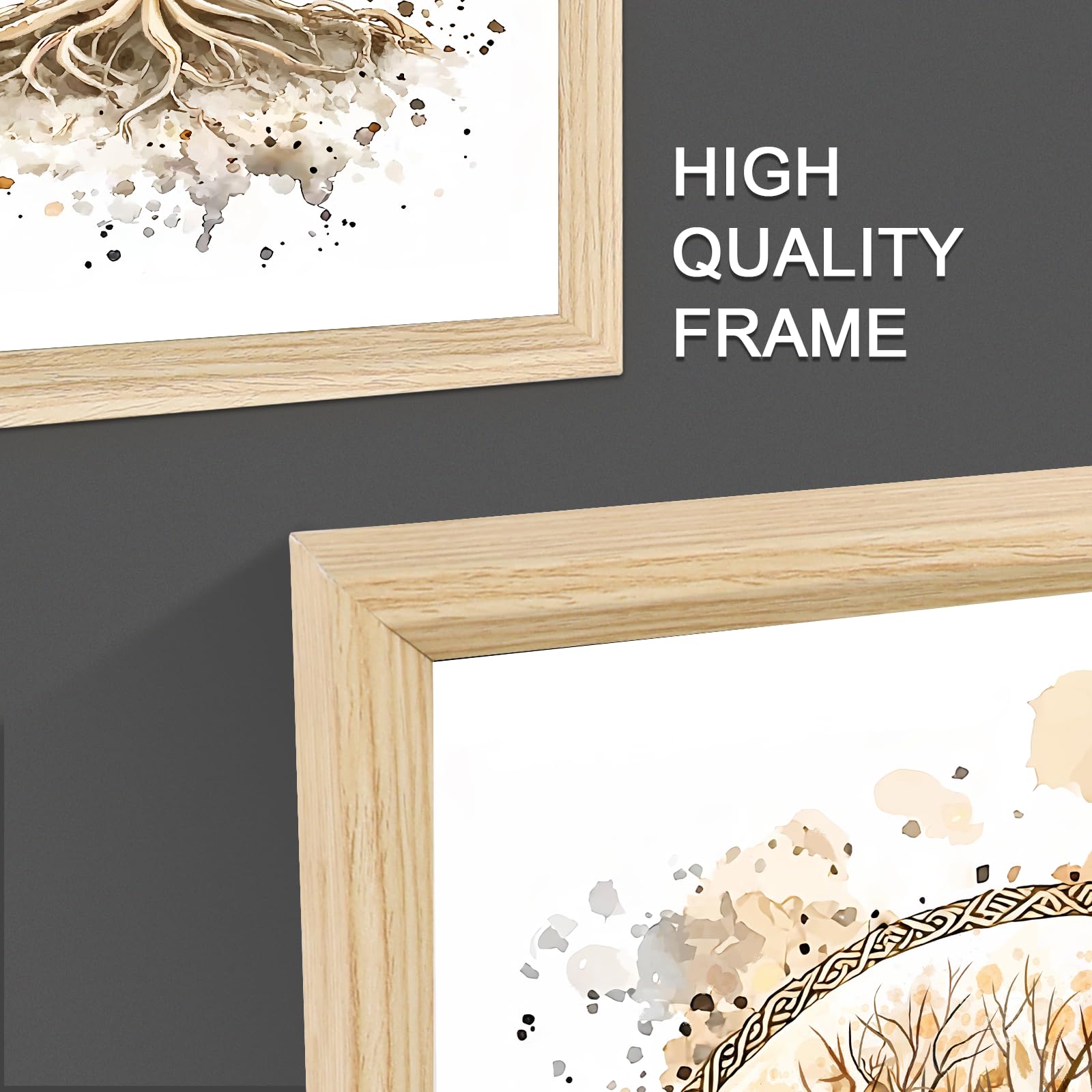 3 Pcs Wooden Framed Canvas Wall Art Set Bohemian Sage Green Canvas Prints Poster Geometric Line Beige Green Pictures for Living Room Bedroom Dinning Room Hallway Stairs Wall Decor 30x40cm x3pcs — view 489