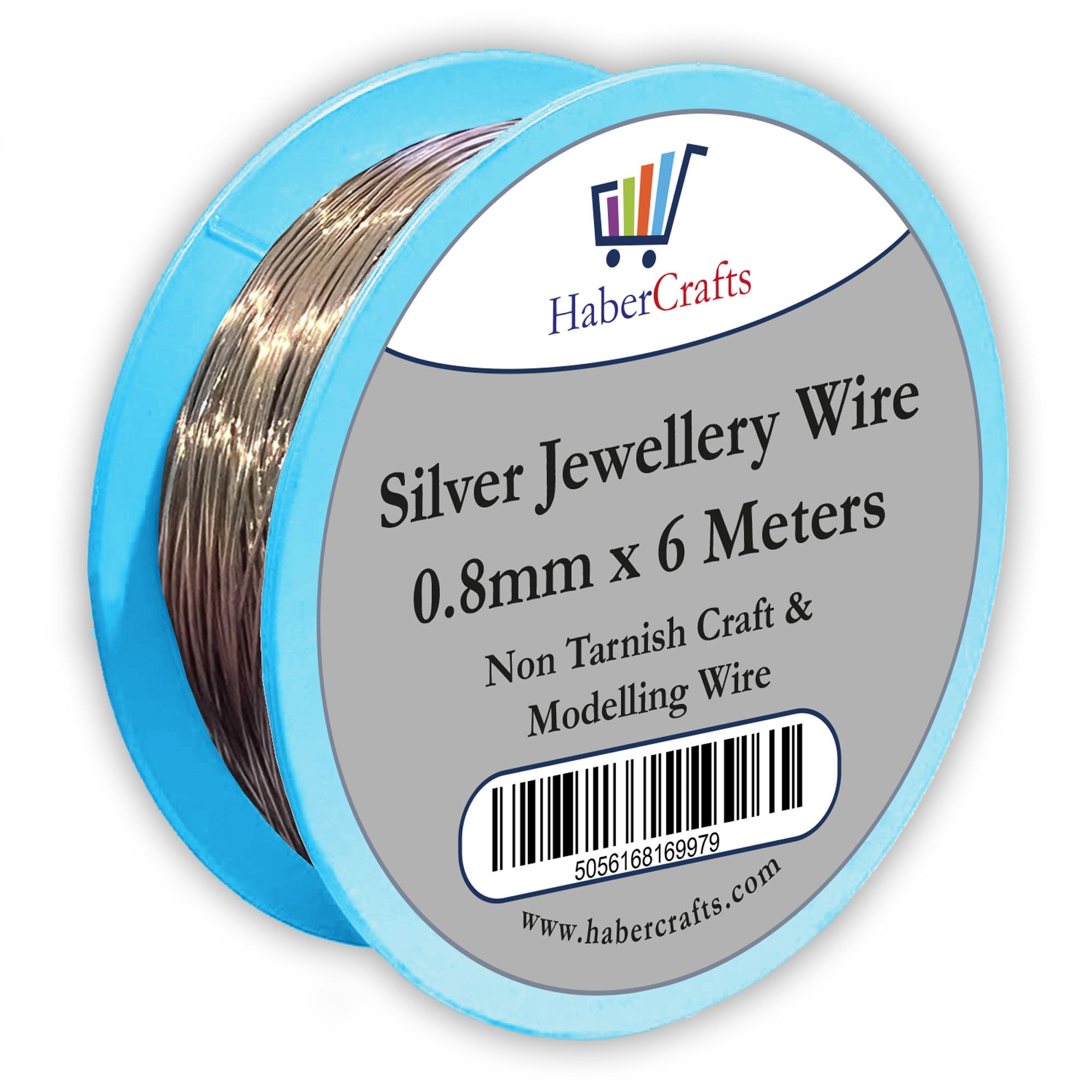 0.8mm Silver Jewellery Wire Tarnish Proof Brass Bendable Metal Wire for Jewellery Making Sculpting Modelling Crafts Wire Weaving & Wrapping (0.8mm - Silver - 20 Gauge - 1 Spool - 6 Meters)