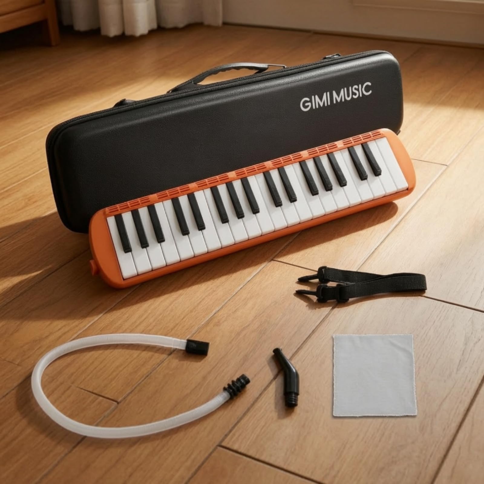 Melódica con Tubo Soplador Musical , Style to 2 , Naranja