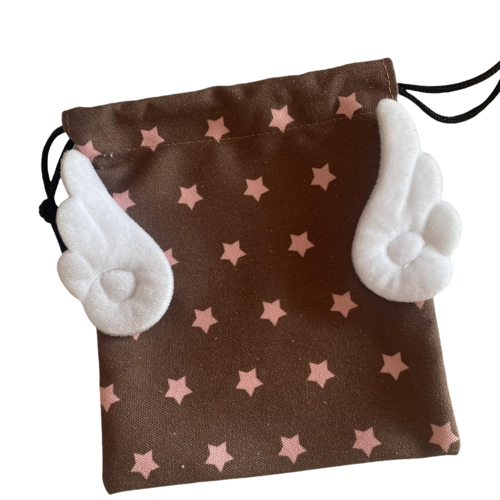 Buxuaaaa Fashionable Canvas Cosmetic Storage Bag with Star Pattern Drawstring Closure Dustproof Portable Makeup Organiser Drawstring Travel Toiletry Bag