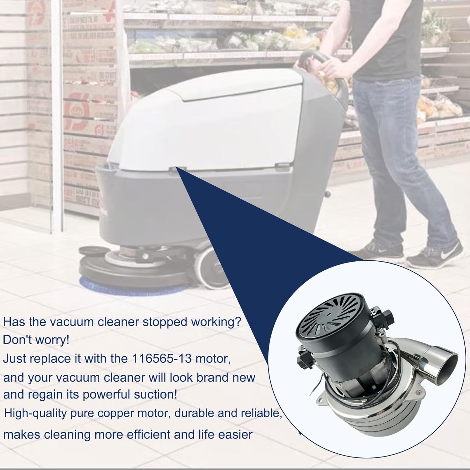 116765-13 116765-00 Vacuum Motor Replacement Assembly for Ametek Lamb 3-Stage 5.7" 120V Boat Lift Motors, for Shop Vac Motor Industrial Wet/Dry Vacuum and Home Cleaning Systems