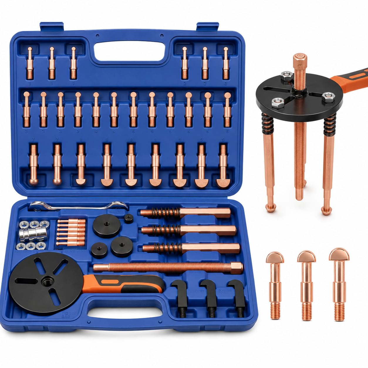INCENDIOS 55 in 1 Set Estrattore Cuscinetti Kit Estrattore Cuscinetti Interni ed Esterni, Blind Hole Bearing Puller Set con Separatori e Estrattori per Auto, Moto, Officina e Riparazioni Industriali