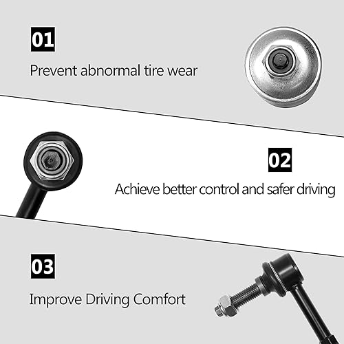 Miniatura 5 de Enlace estabilizador de barra estabilizadora delantera, 2 piezas izquierda y derecha 4WD, compatible con Ram 1500 2006-2008, Ram 2500 2006-2009, Ram