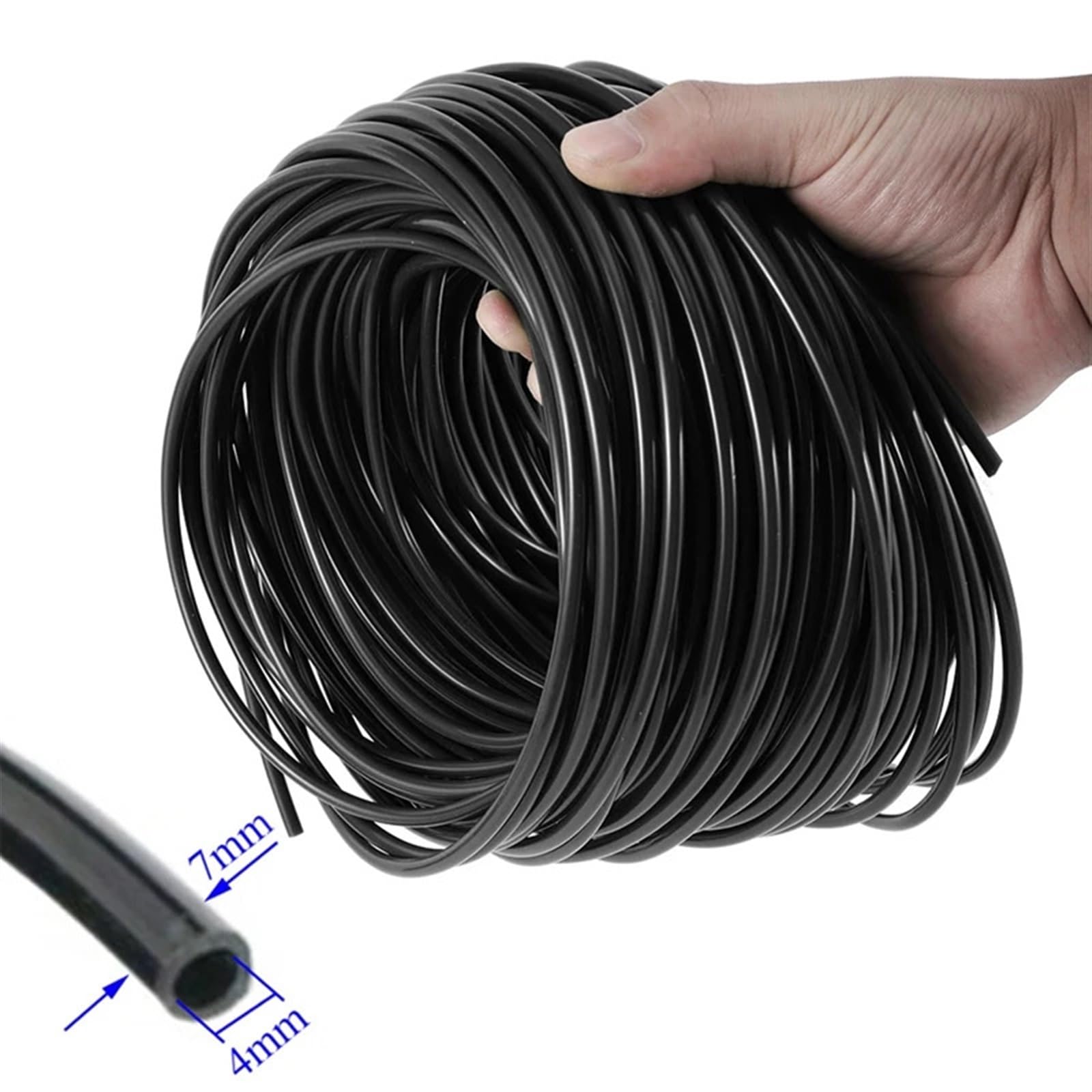 Tubo for irrigazione da giardino 10/20/40M 1/4 "4/7mm in PVC Micro for a goccia Sprinkler Prato Piante Fiore for serra per Giardini, Acquari(40m)