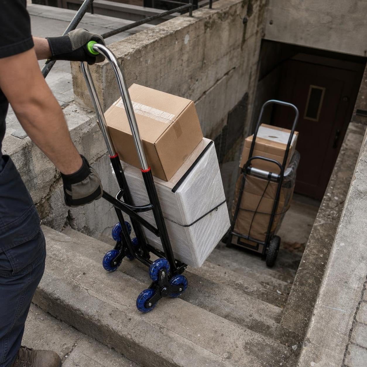 Homyl Sackkarre mit Treppenfunktion klappbar für einfachen Transport und Lagerung, für schwere Lasten - für den Haushalt, Groß