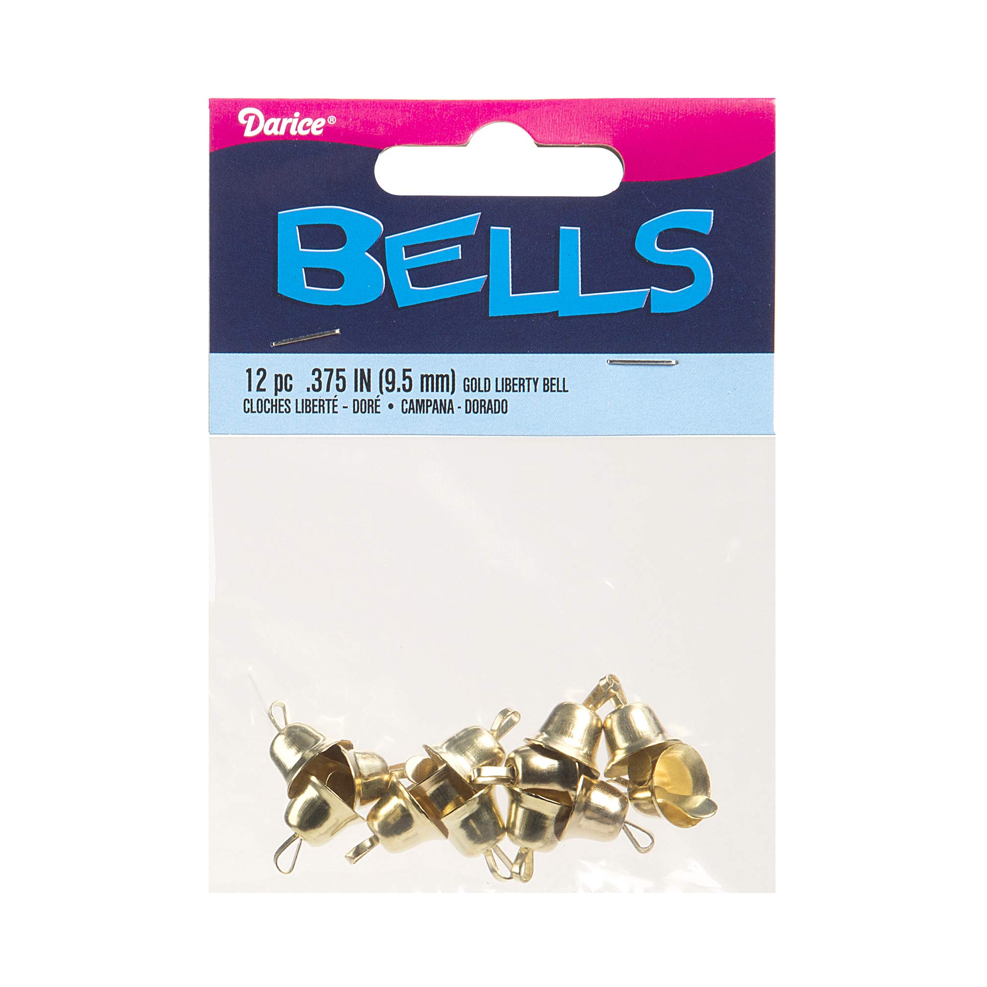 Liberty Bell - Gold - 3/8 inch - 12 Pieces