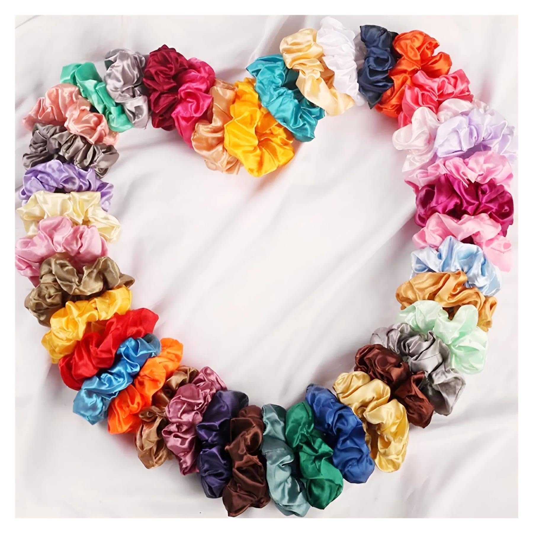 40 piezas Gomas for el cabello de seda imitación satinada