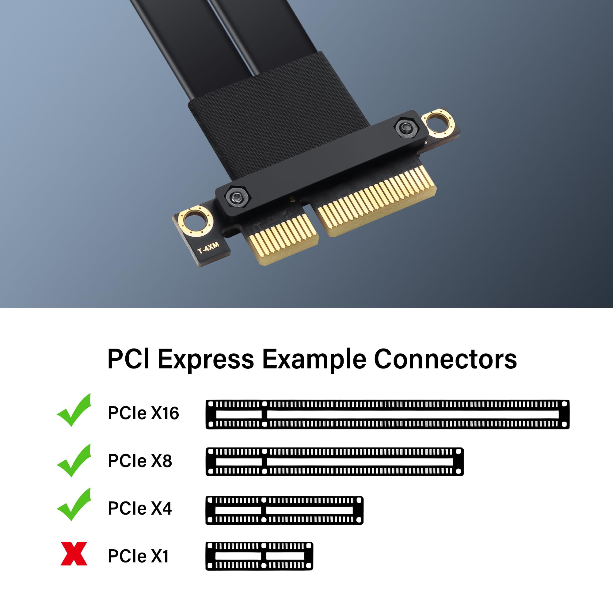 SinLoon Kabel przedłużający PCIe 3.0 X4 PCI-E 4X męski na żeński, 20 cm (180 stopni)