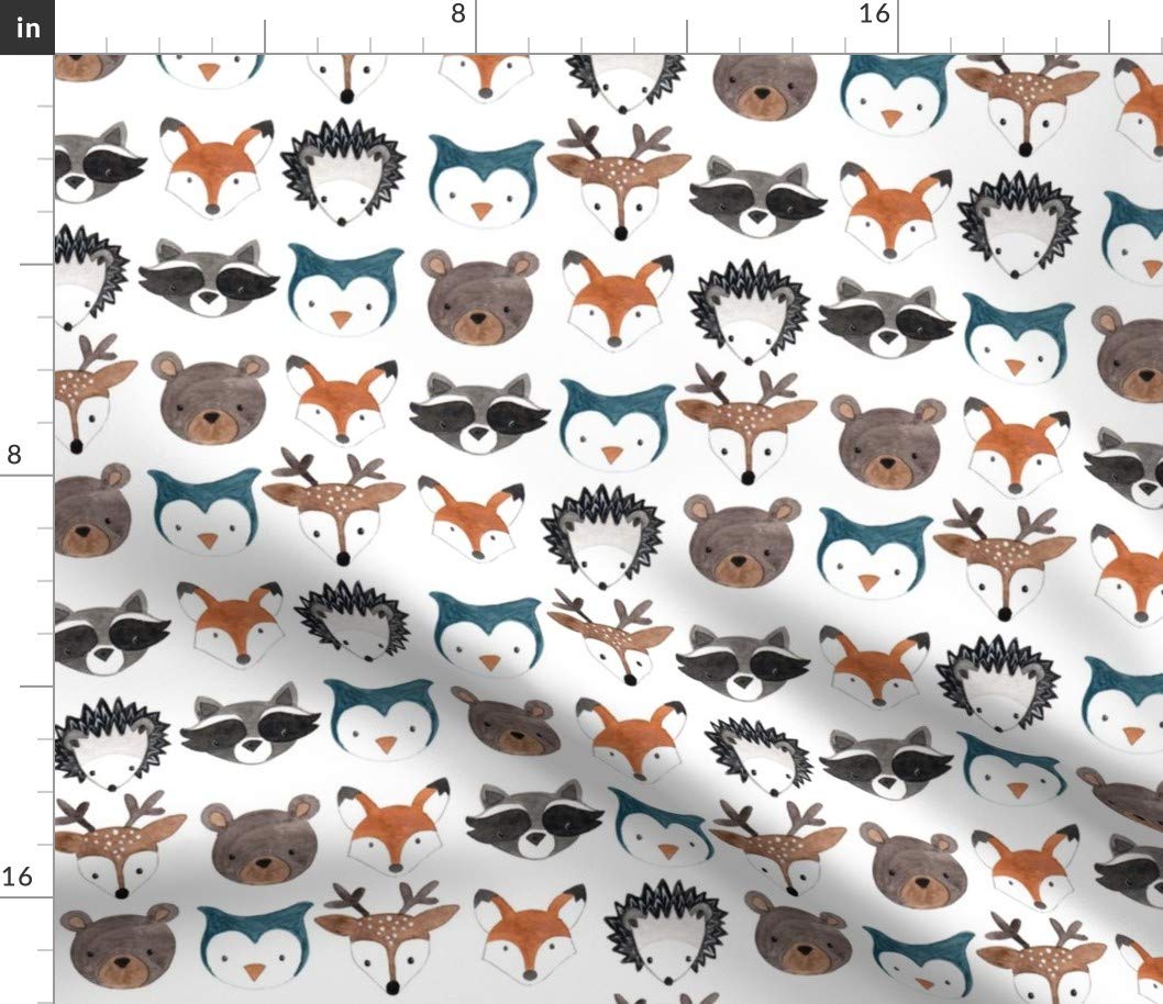 Spoonflower Fabric Forest Animal Woodland Creatures Gender Neutral