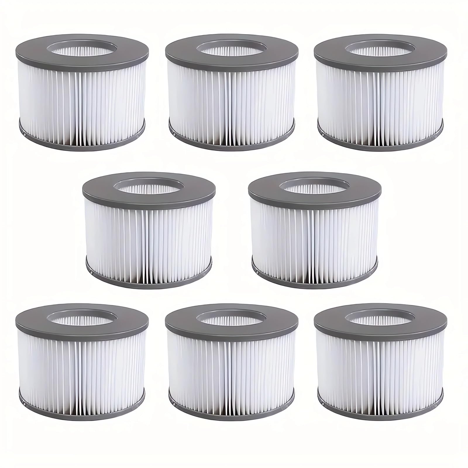 Ersatzfilter für MSPA Whirlpool Ersatzfilter-Kartusche Wasserfilter, Filter für Whirlpool und heiße U-Boote sowie Spas, Aufblasbare Pools, Wasserfilter Modell ab 2020, Packung à 8