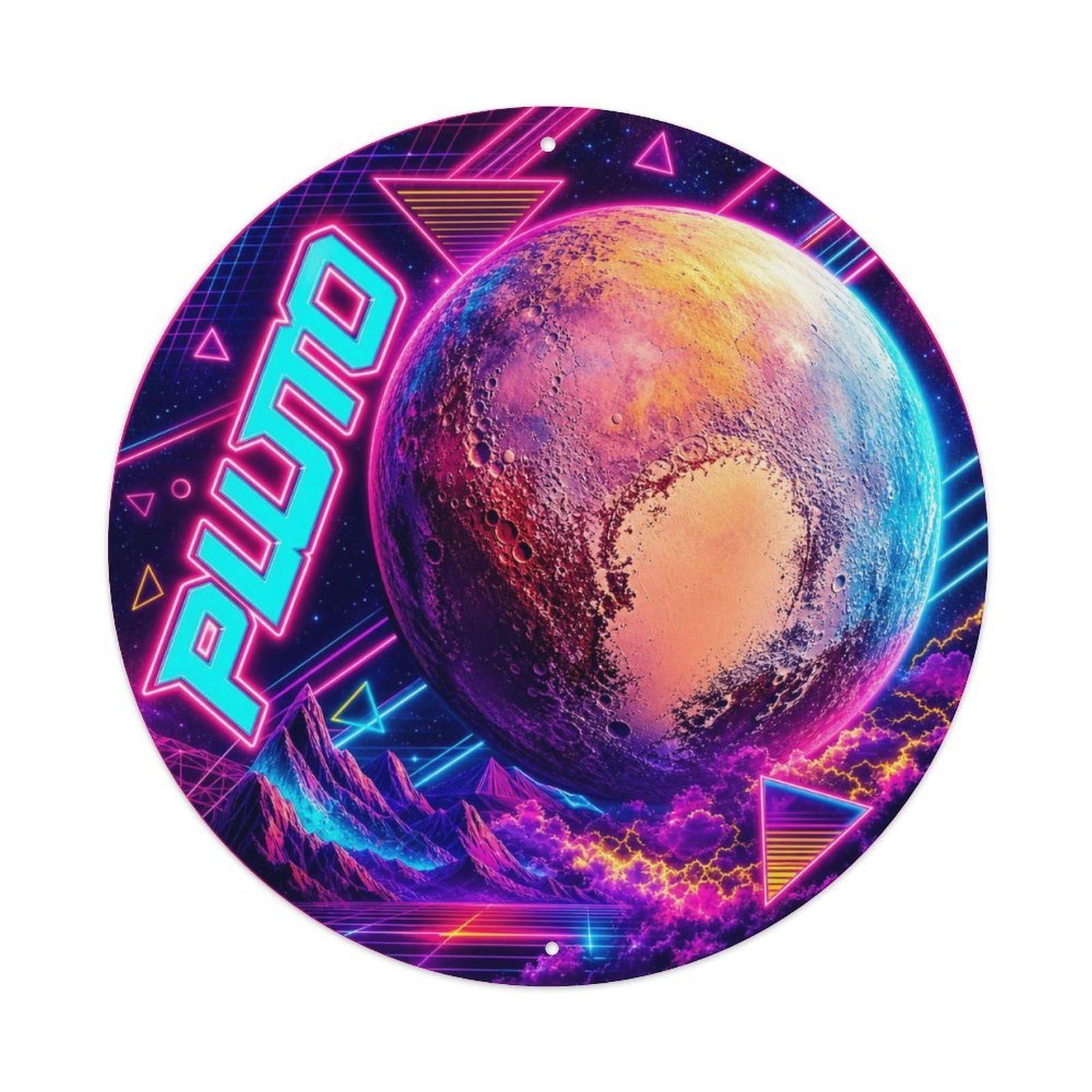 Solar System Pluto Dwarf Planet Celestial Metal Tin Sign