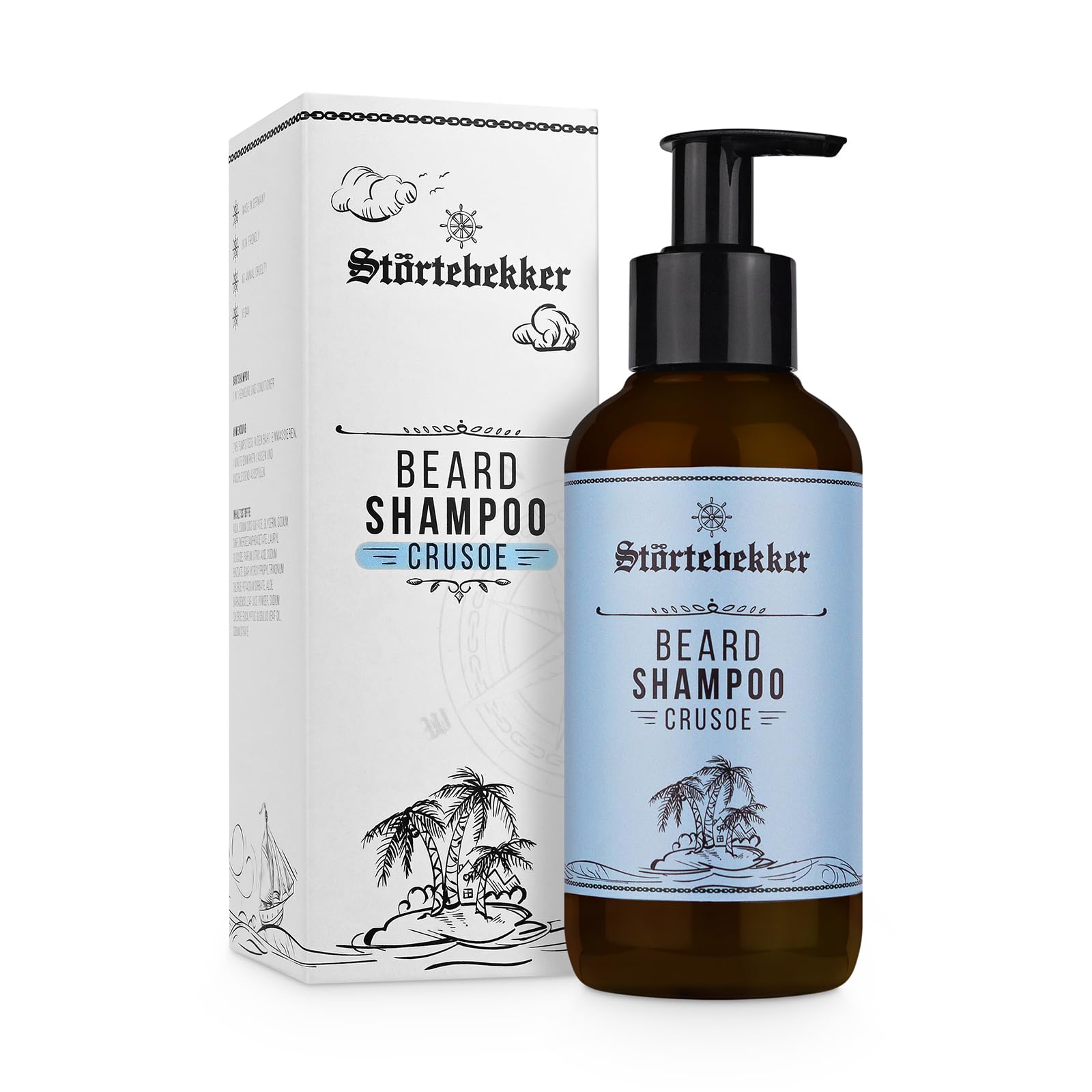 Störtebekker® Premium zestaw zapobiegający swędzeniu – wysokiej jakości zestaw do pielęgnacji brody dla mężczyzn – w zestawie olejek do brody, balsam do brody, szczotka, szampon do brody – codzienna