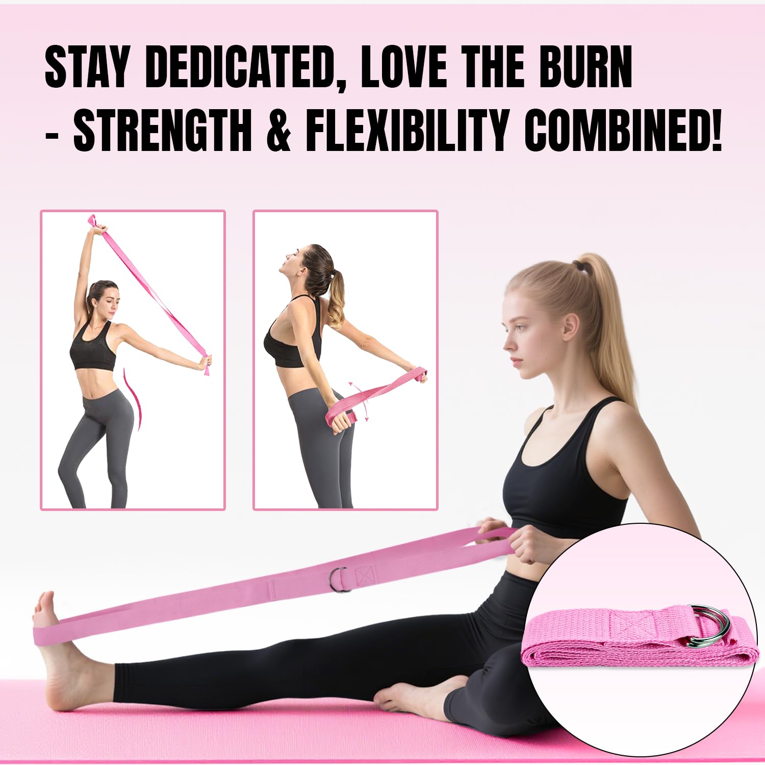 Set di Anelli da Pilates - 6pcs, Cerchio Magico con Maniglie Imbottite Doppie, Kit di Anelli per Pilates con Palla da Yoga, Fascia di Resistenza, Cerchio Pilates Set di Yoga per Casa