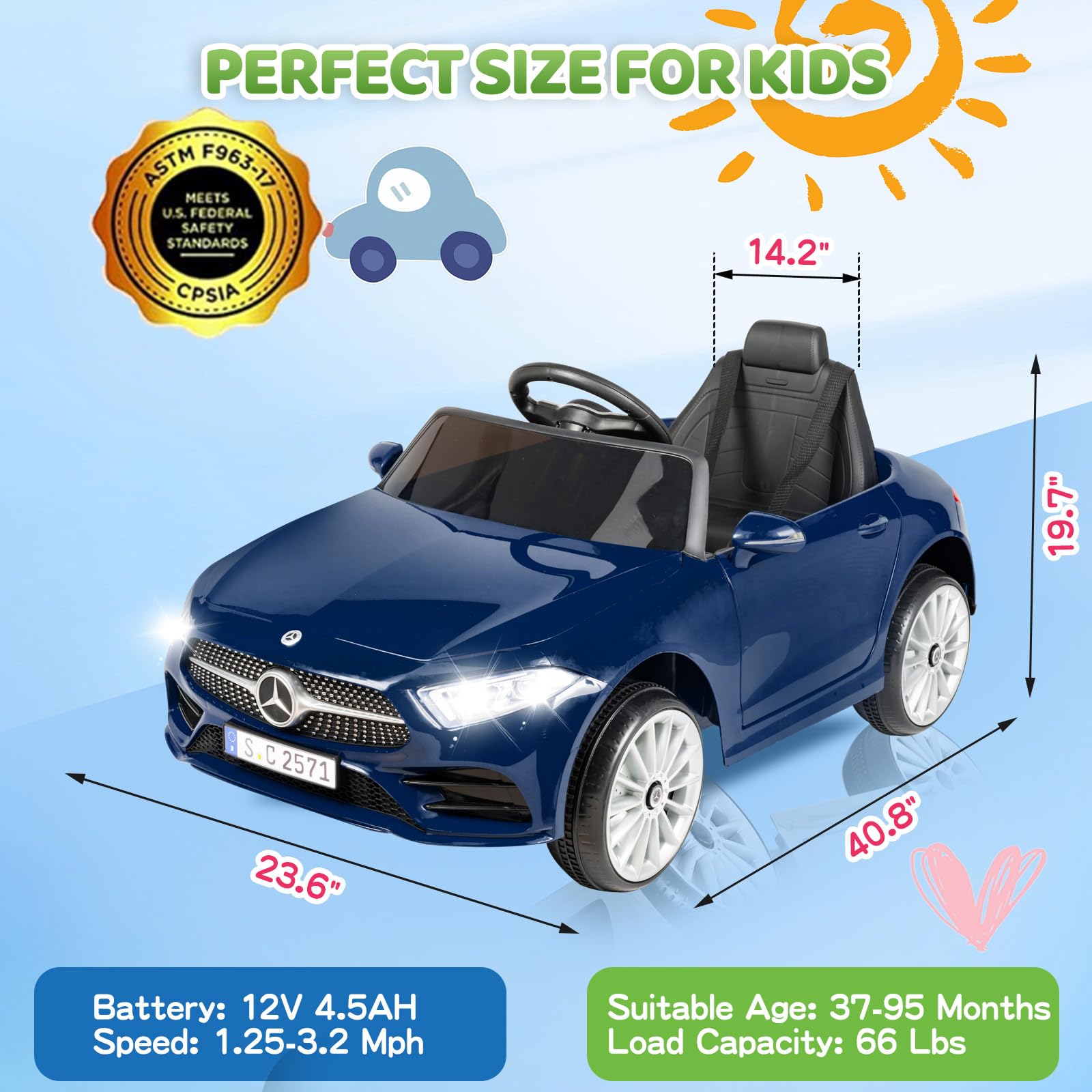 Amazon.co.jp: Skiicoo メルセデスベンツカー 子供用 12V 電動車 幼児