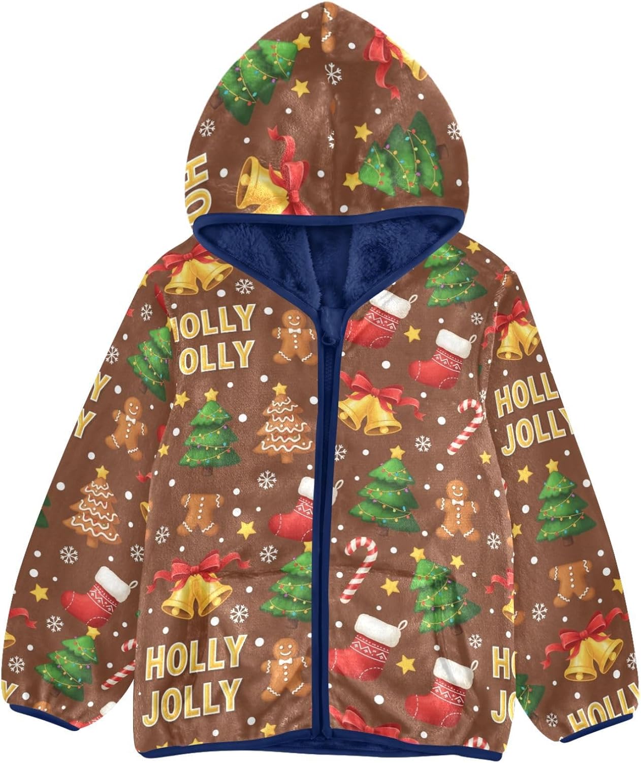 Christmas Toddler Boy Fleece Jacket Outerwear Jackets Baby Zipper Hoodie 3T