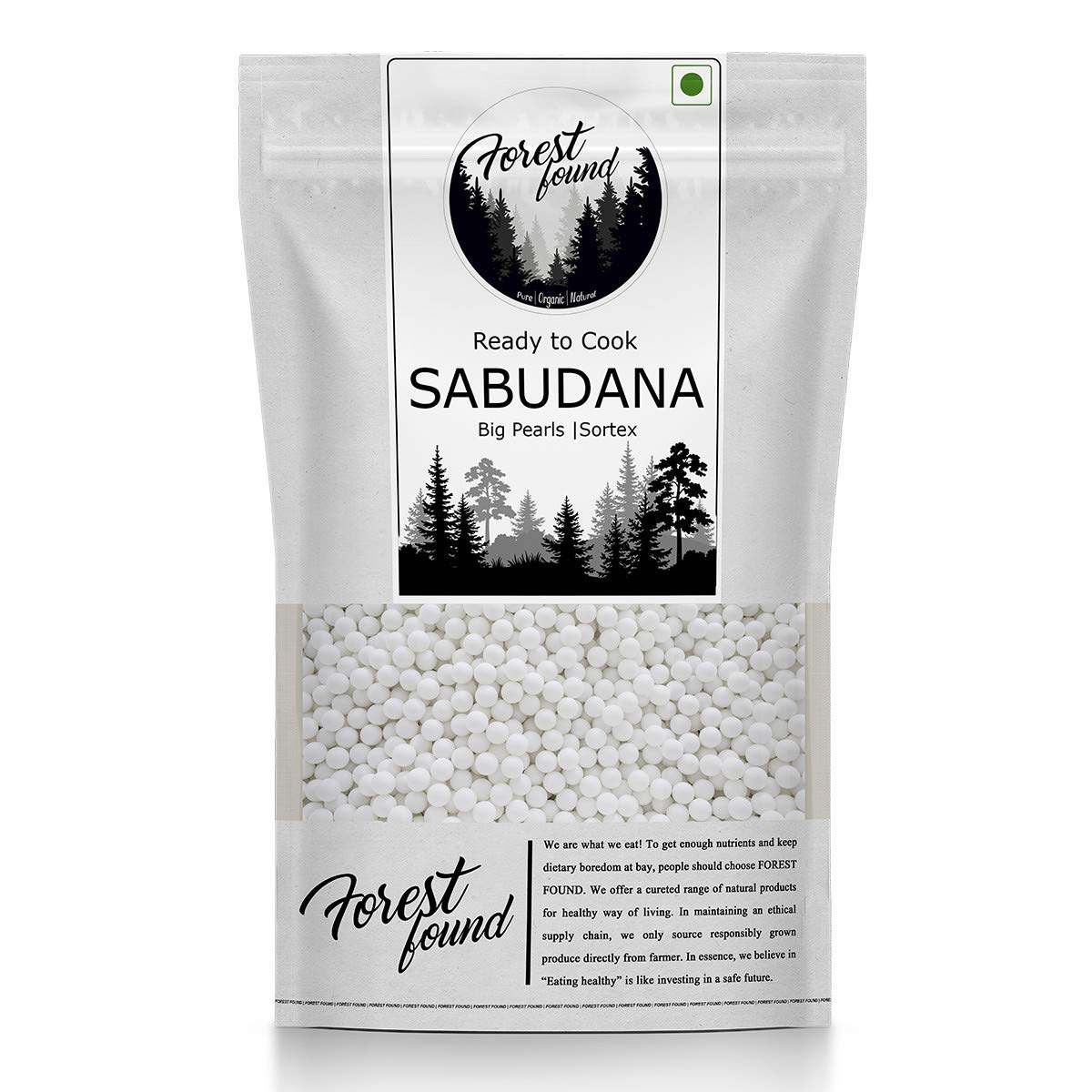 Forest Found Whole Sabudana Sago Dana for Fasting| Khichadi Special Pack (900 gram) (B08KTSQGKJ) Amazon Price History, Amazon Price Tracker