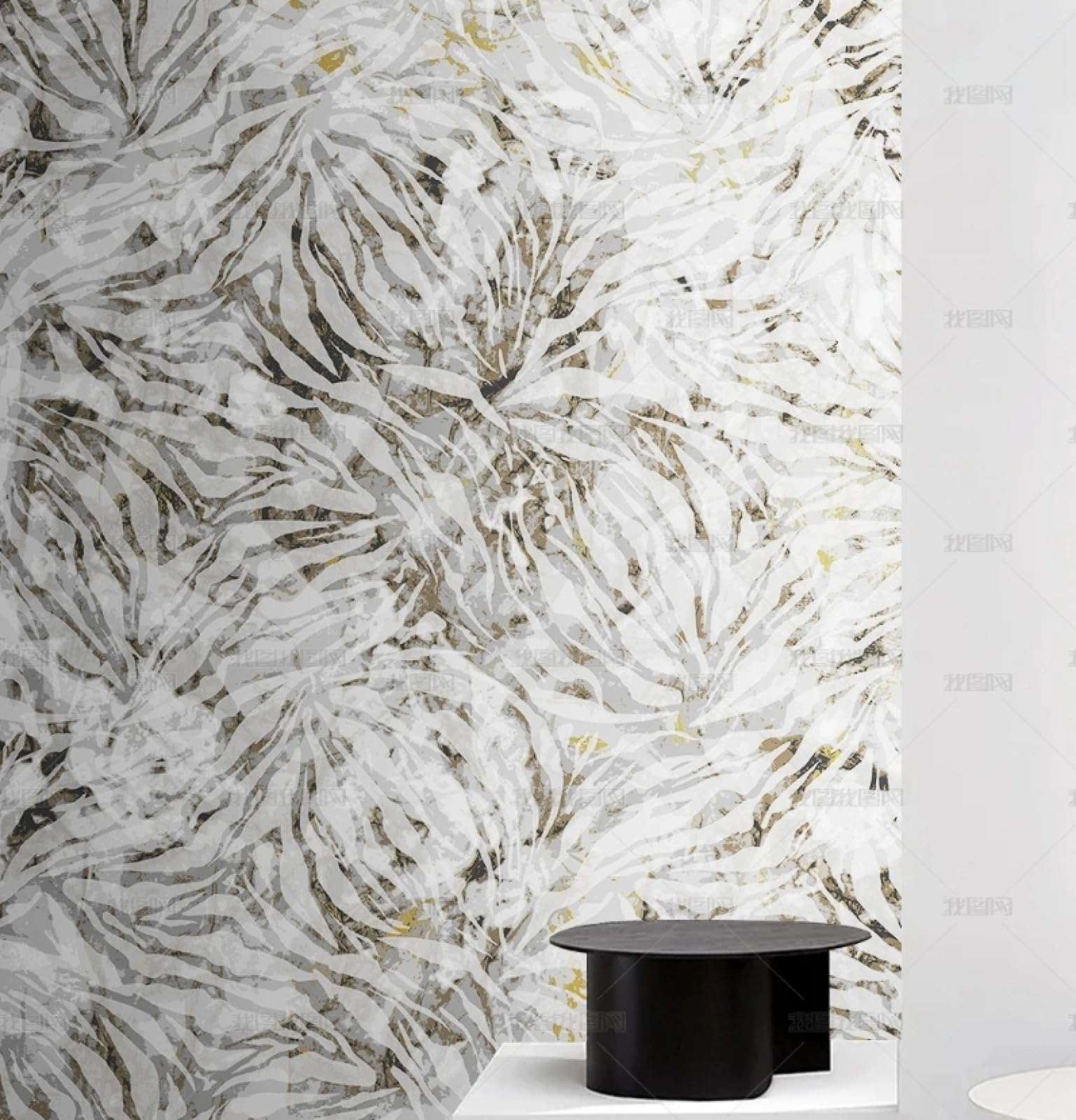 Papier peint autocollant salon et chambre motif rétro gris 6m