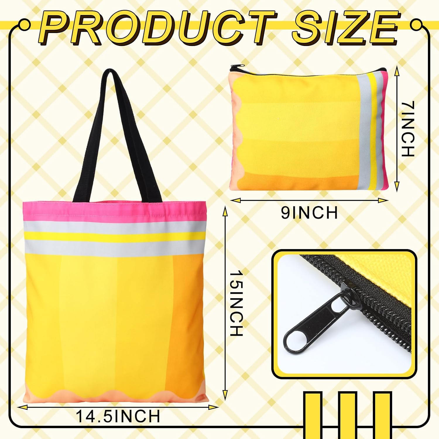Paterr 12 Pcs Teacher Canvas Tote Bags Gifts for Women DIY Teacher Appreciation Gifts Canvas Tote Bag with Pouch Bag - Image 4