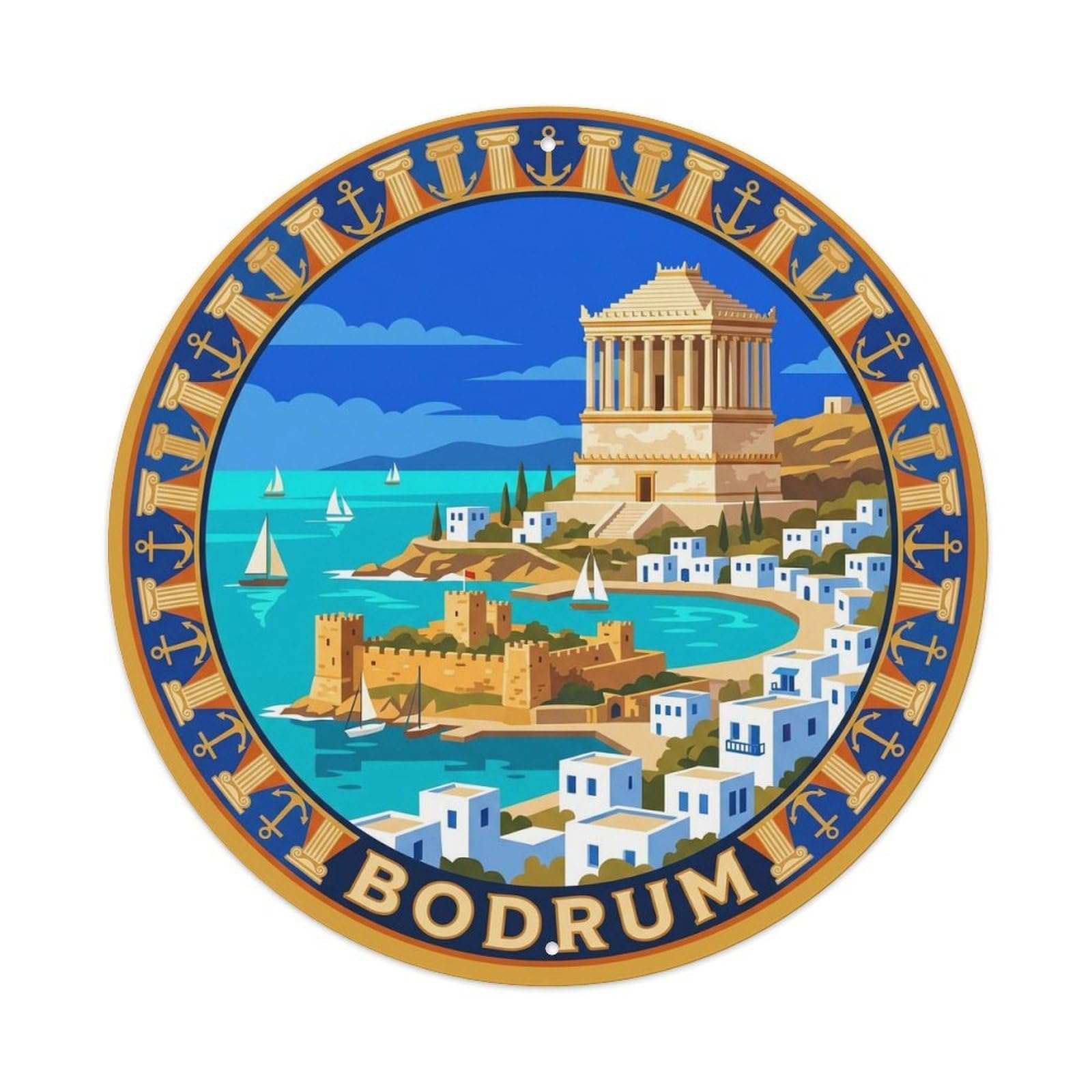 Mugla Bodrum Halicarnassus Tomb Ancient Turkey Classic Metal Tin Sign