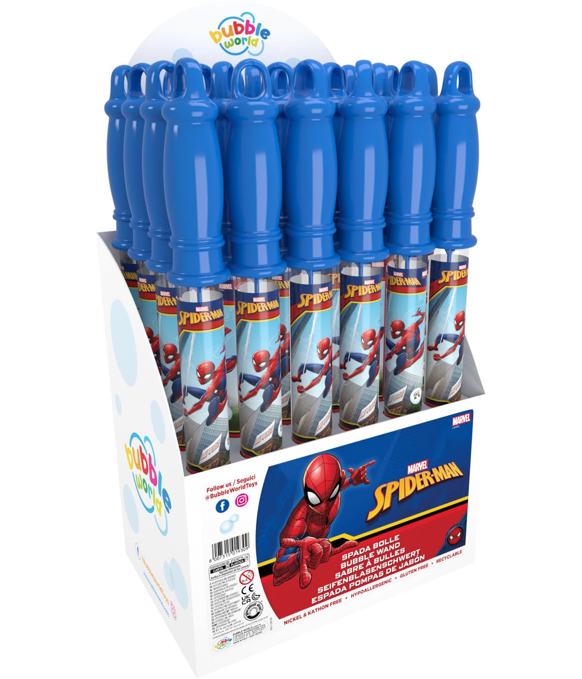 Spiderman Seifenblasenschwert 120 ml - 24 Stück im Display 23,5x15,5x39 cm