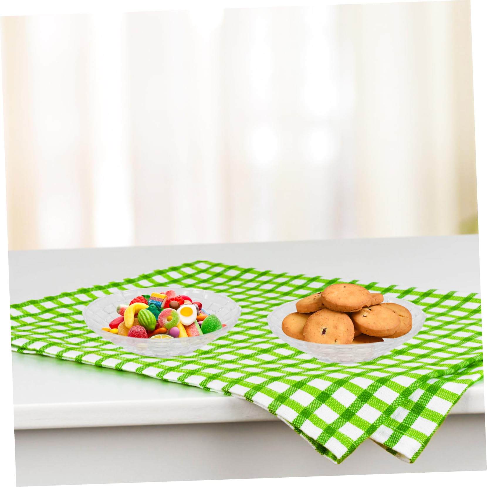 4stücke Glas-servierteller Runde Speiseteller aus Glas für Obst Snacks Dessert Party Geburtstag Hochzeit Gebraucht Küchenzubehör