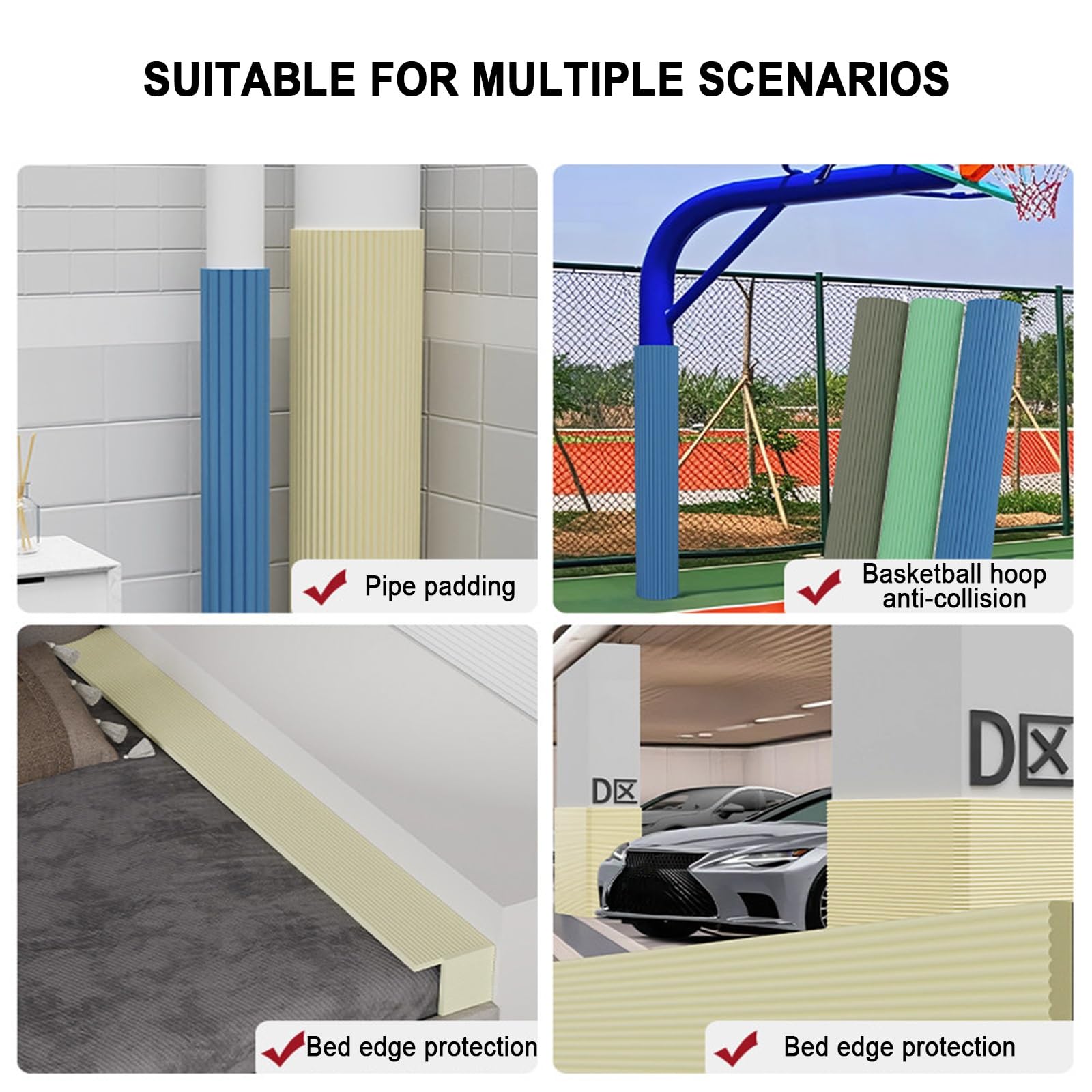 Protectores autoadhesivos de espuma NBR extra gruesa para esquinas de pared, acolchado suave para sala de juegos, dormitorio, guardería, tatami, protección de seguridad para muebles de bebés y niños