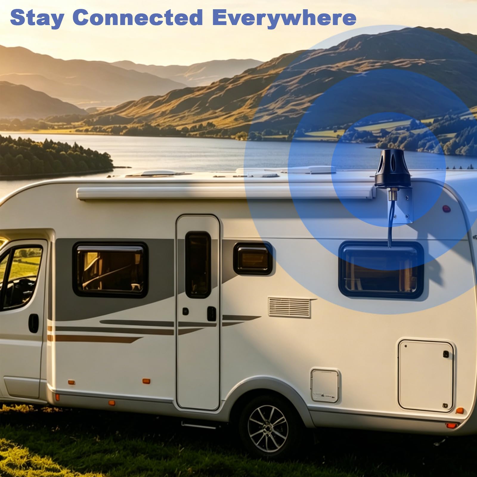 Antenna Esterna 2x2 MIMO 5G LTE 600-6000 MHz Compatta Omnidirezionale ad Alto Guadagno con Cavo equivalente lmr100 Connettori SMA Maschio e 2 Adattatori TS9 per Router 5G/4G Hotspot Netgear
