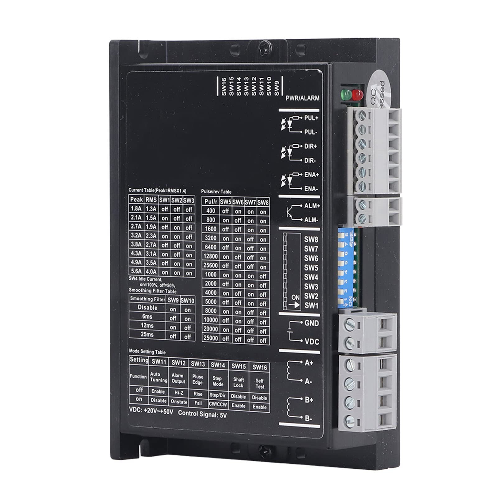 Fafeicy Controlador de Motor Paso a Paso Digital CNC Microstep 20 a 50VDC