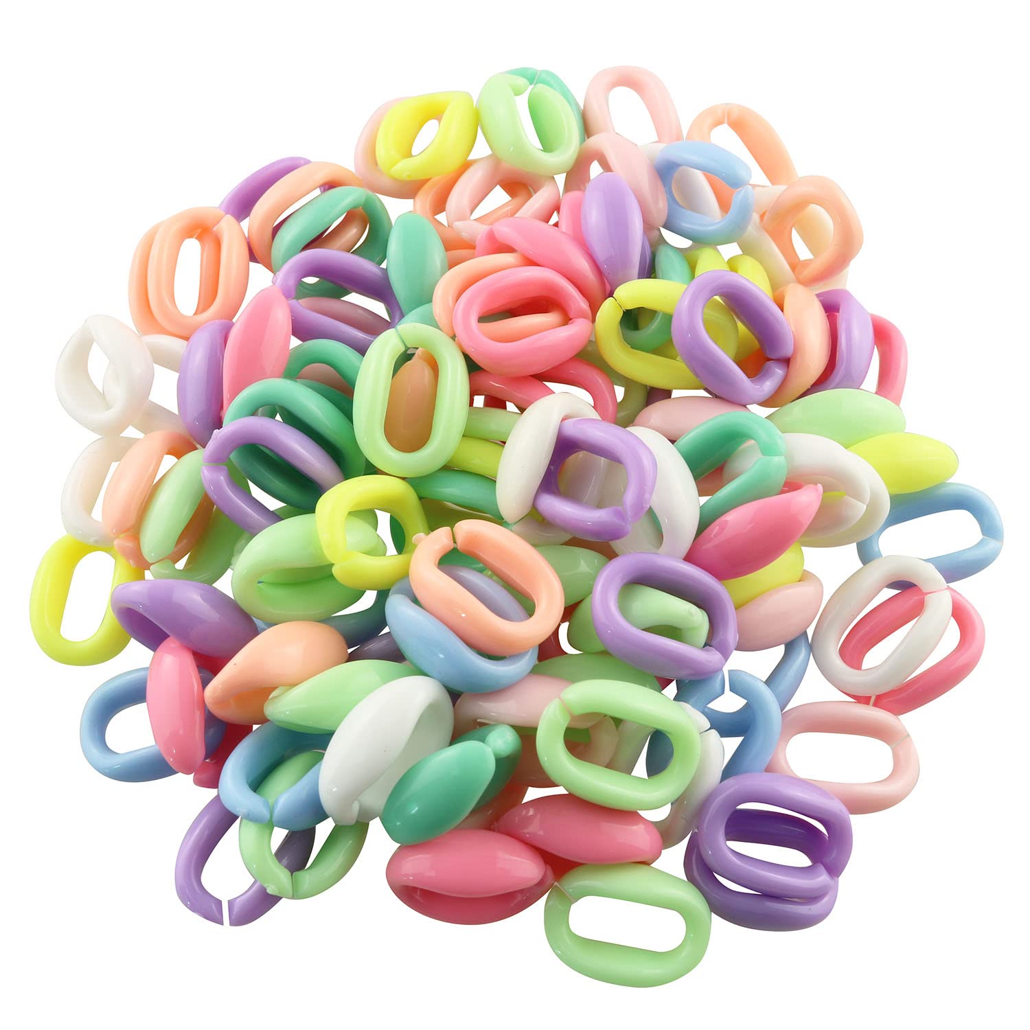Pack 420 Eslabones Acrílicos Para Joyería - 15 Colores, Forma Ovalada, Ideales Para Pulseras, Collares DIY