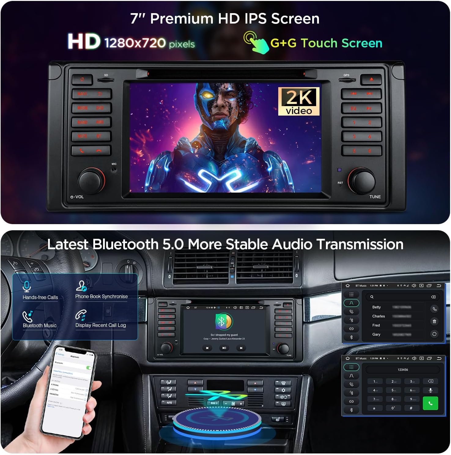Diagrams showing important notes on compatibility for BMW E39 installation