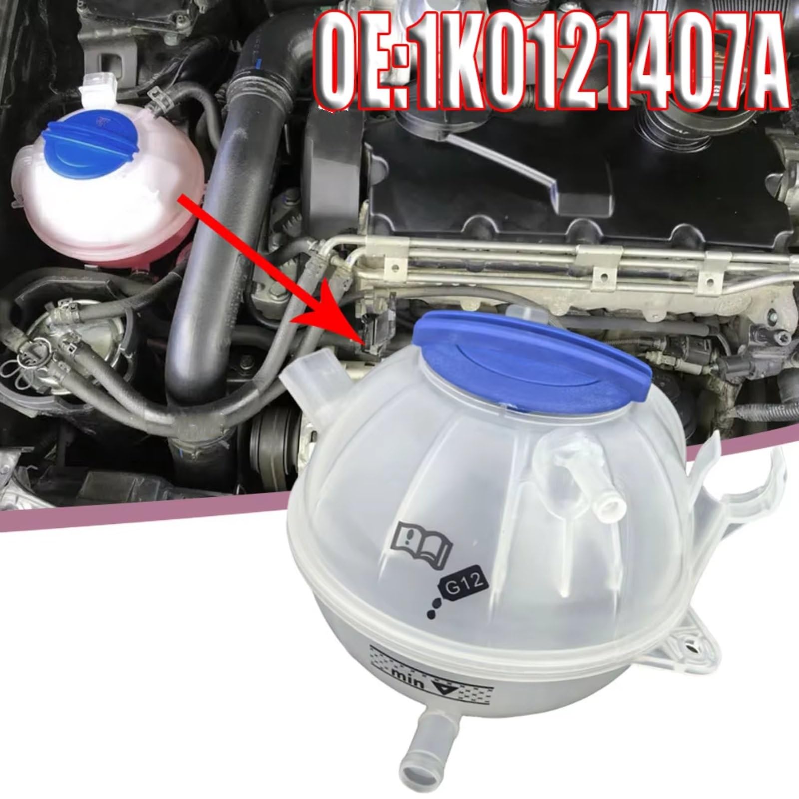Vaschetta di espansione Compatibile Con A3 2003-2012 Per Sportback 2004-2013 Serbatoio Espansione Auto Con Tappo Serbatoio Liquido Raffreddamento Motore