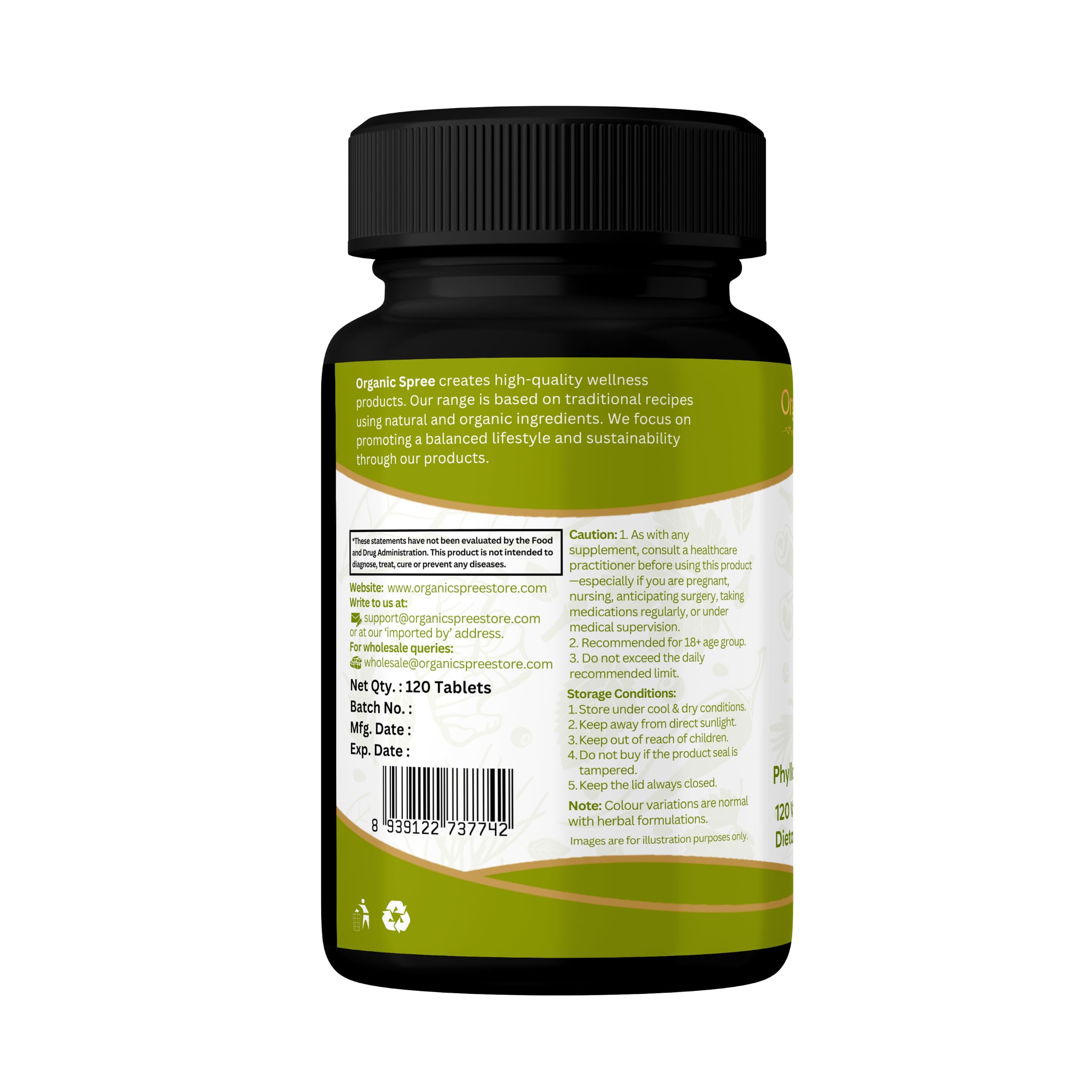 Organic Spree Amla 120 Tablets - Rich in Vitamin C, Supports Immunity, Hair & Skin Wellness* - Indian Gooseberry (Phyllanthus emblica) - 60 Days Supply - USDA Organic, GMP, HACCP Certified - Pack of 3 — Amazon image 8