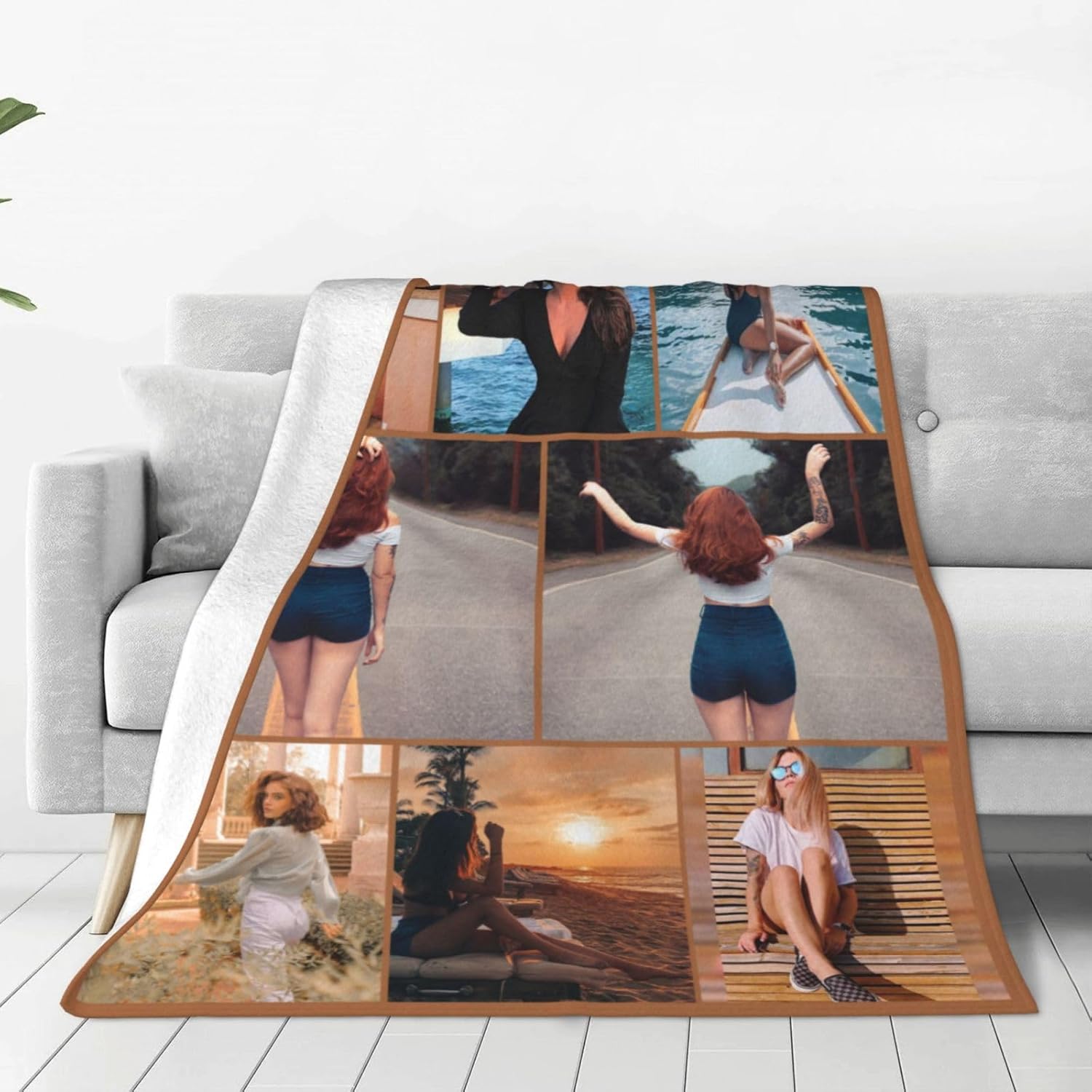 Custom Blanket with 8 Photos Personalized Throw Blankets Add Design Your Text Logo Picture Customizable Soft Warm Air Conditioner Blanket for Creative Souvenir Sofa Decoration - Image 5