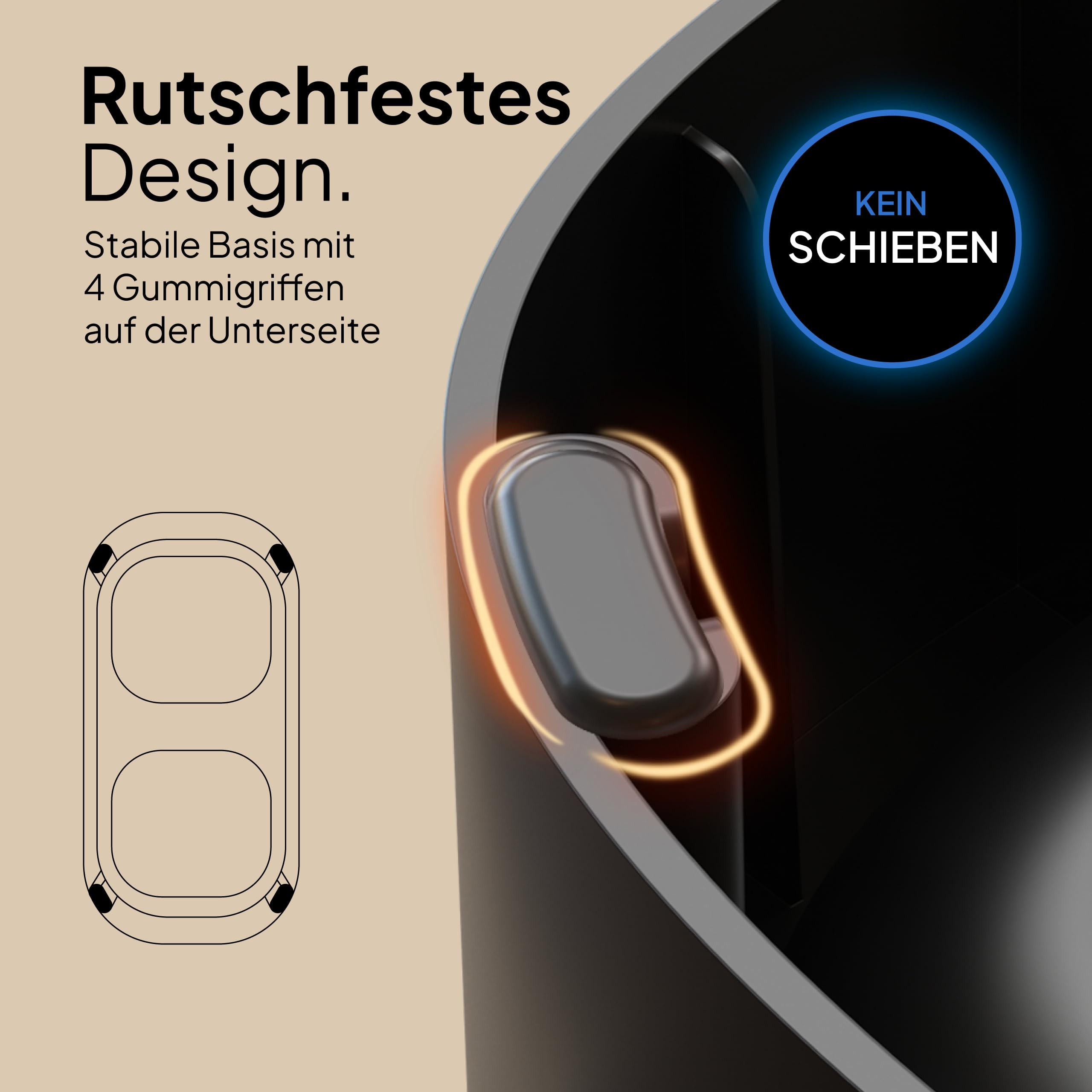 Pretty Paw Erhöhter Katzennapf – Doppel-Futternapf mit Rutschfester Plattform & Edelstahl-Schalen für ergonomisches Fressen (Schwarz)