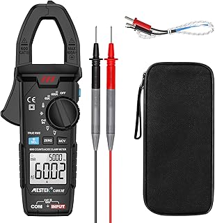 Medidor de Grampo Digital, Multímetro Medidor de Tensão de Amperímetro, Contador de Tensão de Auto-regulação NCV True RMS 6000, Medidores de Tensão CA/CC e Resistência de Corrente Capacitância de Diodos de Temperatura Continuidade