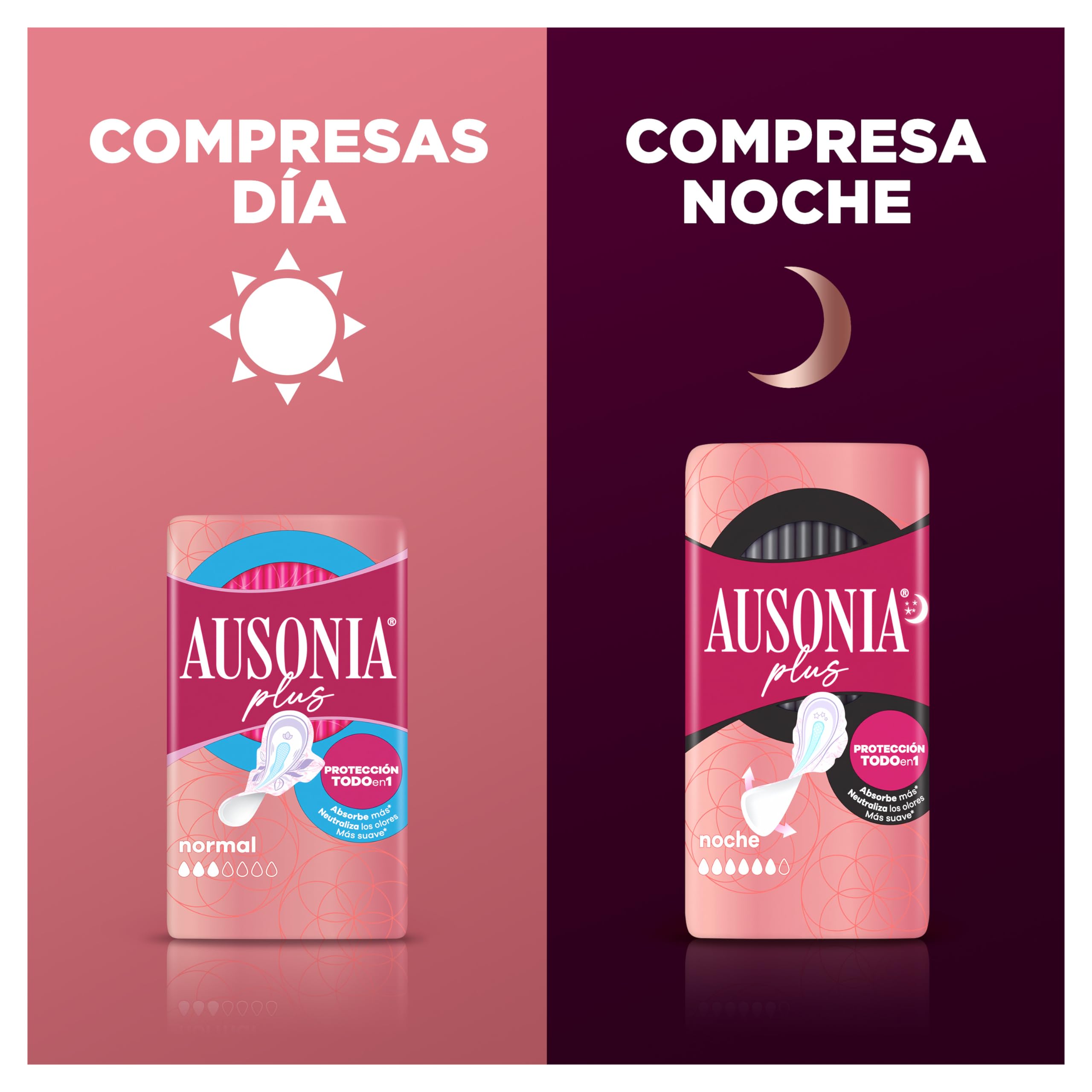 Ausonia Compresas Ultra Plus Noche Con Alas, 50 unidades, Protección Y Ligero Aroma Todo En Uno (Más Anchas En La Parte Trasera) — view 7