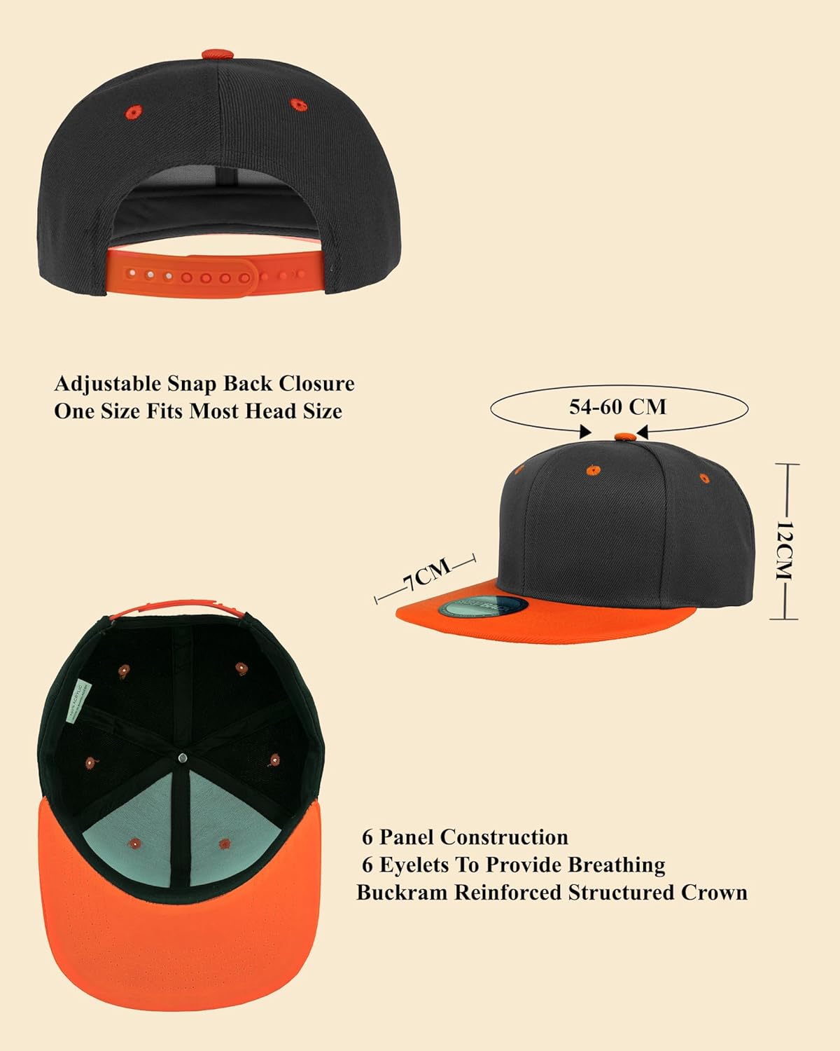 Gelante Plain Blank Flat Brim Adjustable Snapback Baseball Caps Wholesale LOT 12 Pack - Image 7