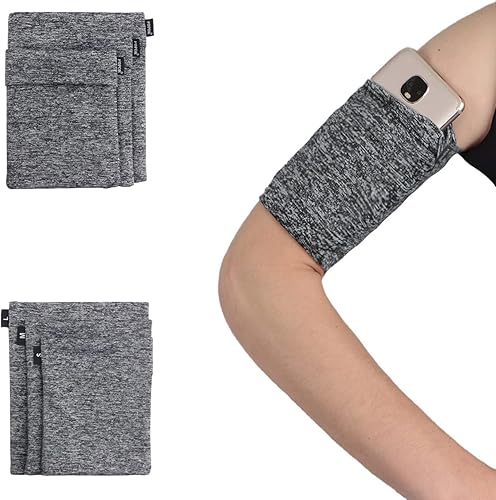 Brazalete pequeño para llaves de teléfono celular, auriculares, Airpod con bolsillo oculto, funda protectora para teléfono, bolsillo para