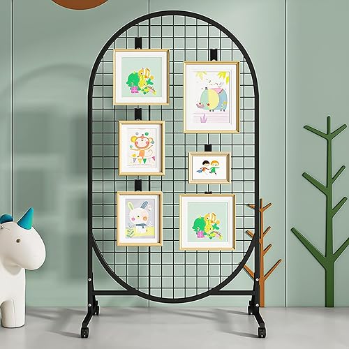 Miniatura 6 de Paquete de 50 ganchos de rejilla para pared, gancho de exhibición de muesca de utilidad, colgador de fotos de metal negro, accesorio de pared de