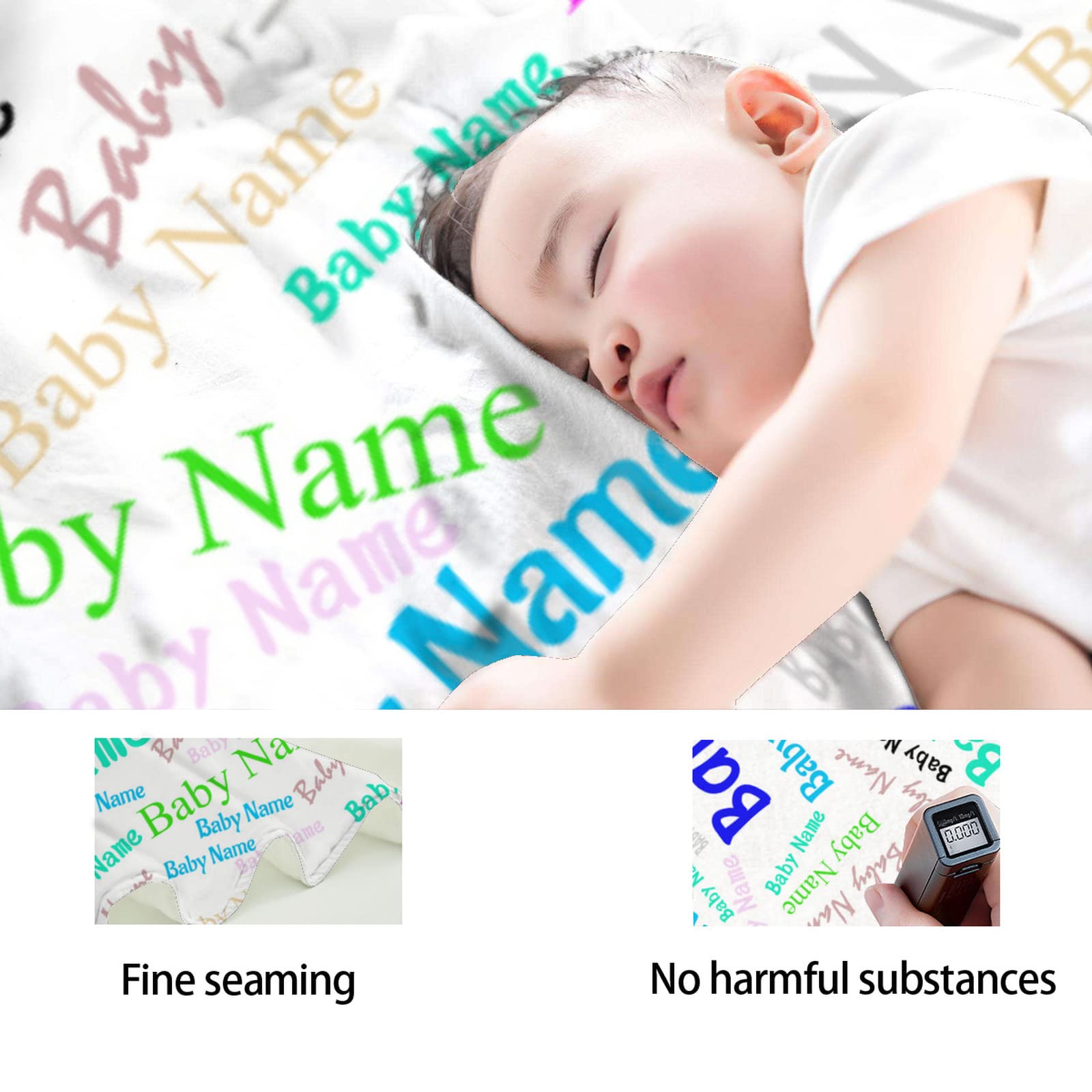 Dr.TOUGH Personalized Baby Swaddle Blanket - Custom Name Newborn Gift For Boys & Girls